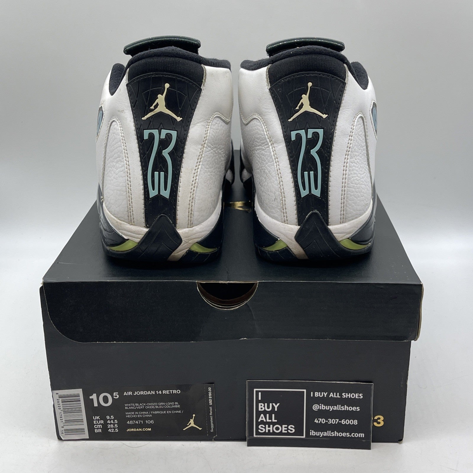 Size 10.5 - Air Jordan 14 Retro 2016 Oxidized Green (487471-106)
