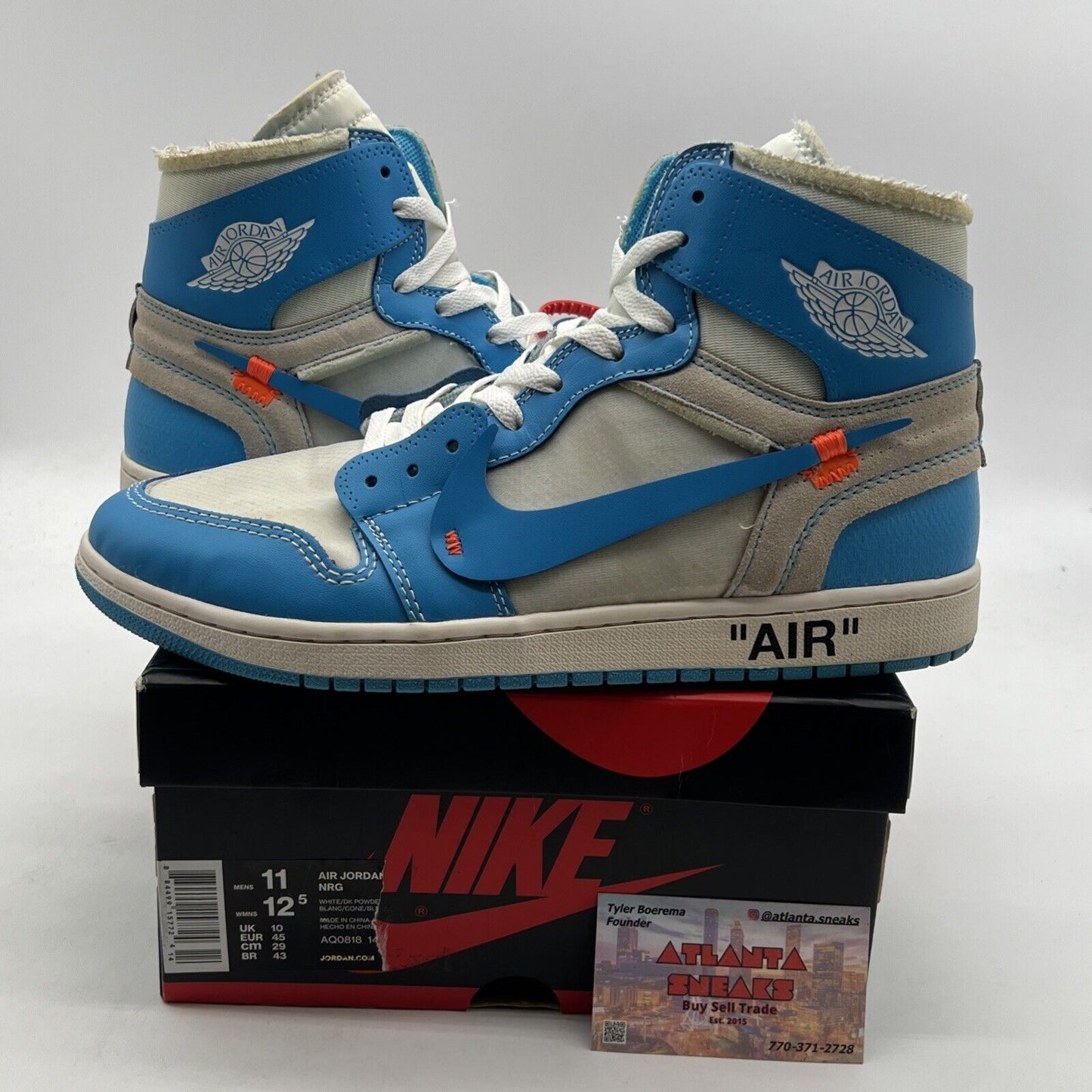 Size 11 - Air Jordan 1 Retro OG x Off-White High UNC (AQ0818-148)
