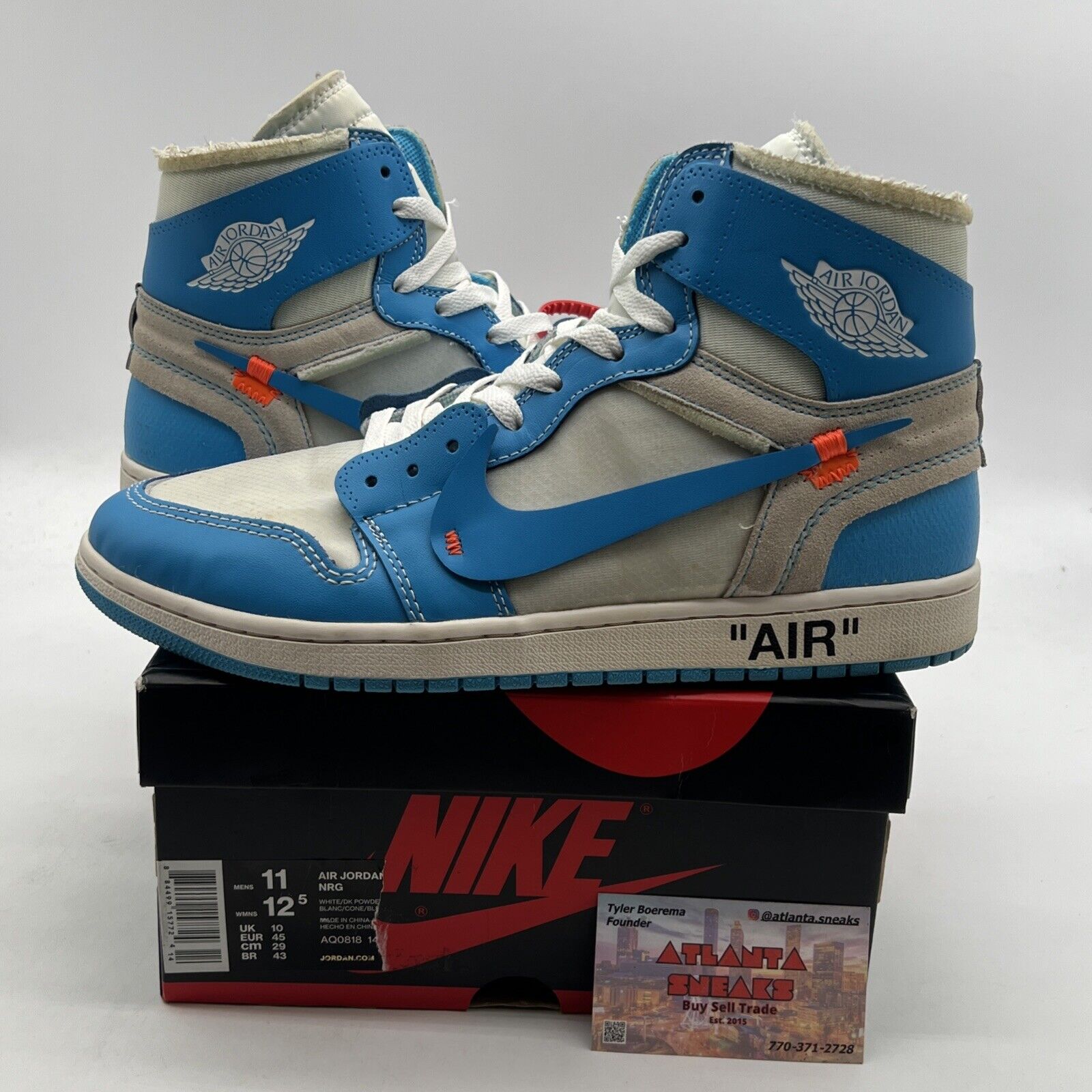 Size 11 - Air Jordan 1 Retro OG x Off-White High UNC (AQ0818-148)