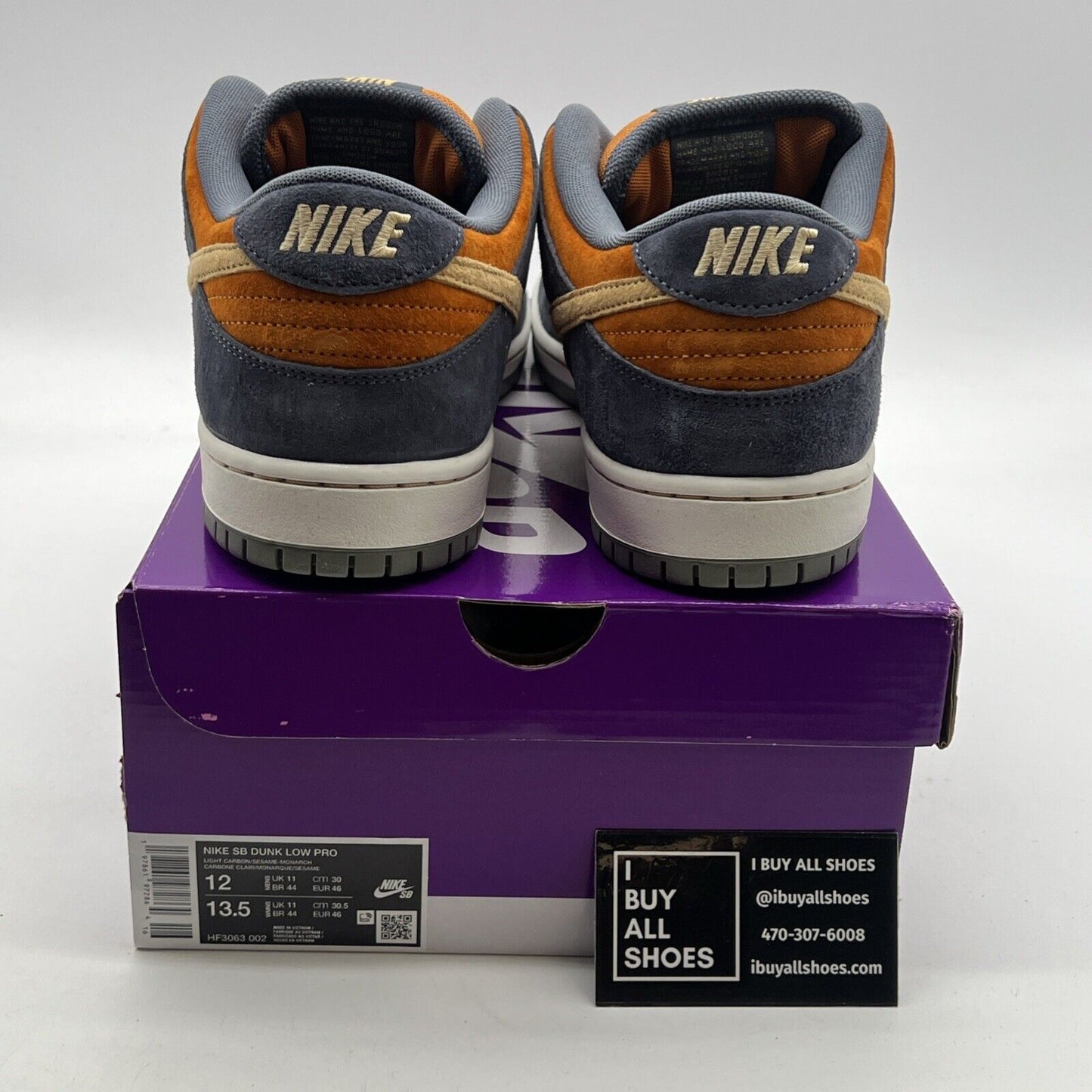 Size 12 - Nike Dunk SB Low Light Carbon Monarch (HF3063-002)