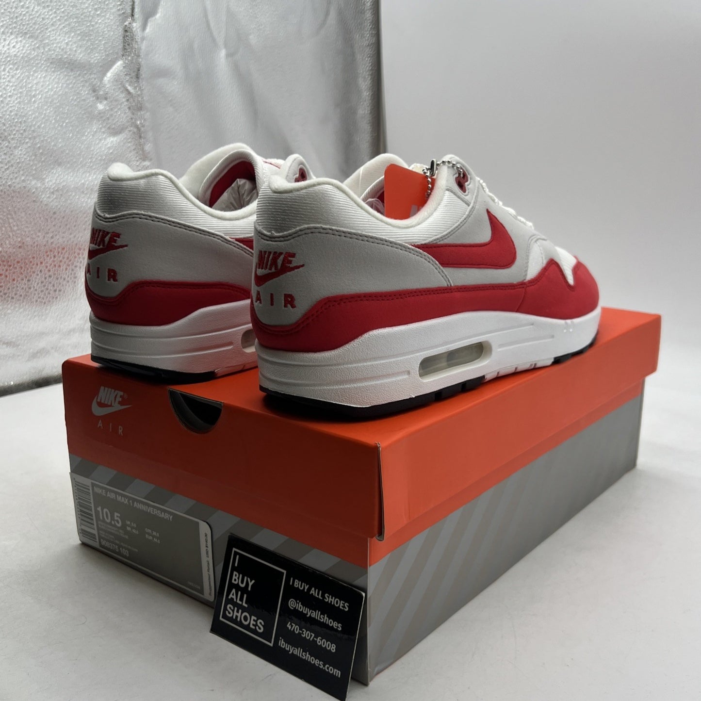 Size 10.5 - Nike Air Max 1 OG Anniversary 2017 Re-Release Red (908375-103)