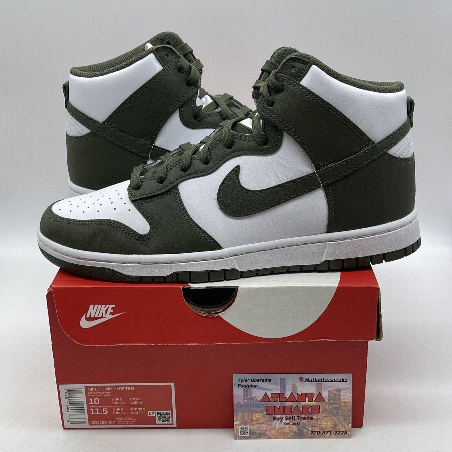 Size 10 - Nike Dunk 2022 High Cargo Khaki I’ve Green White Leather (DD1399-107)