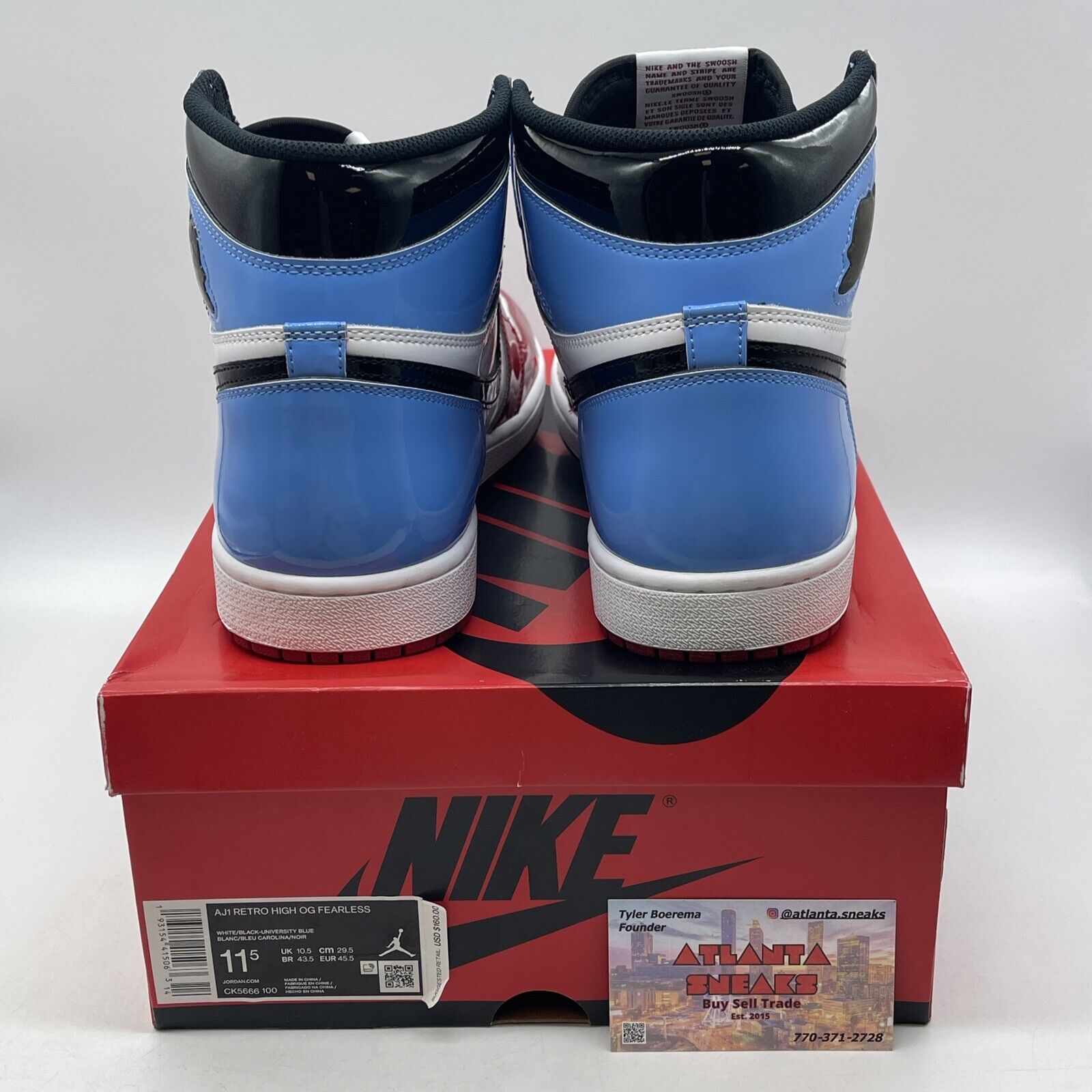 Size 11.5 - Jordan 1 Retro OG High Fearless Blue Red White Leather (CK5666-100)