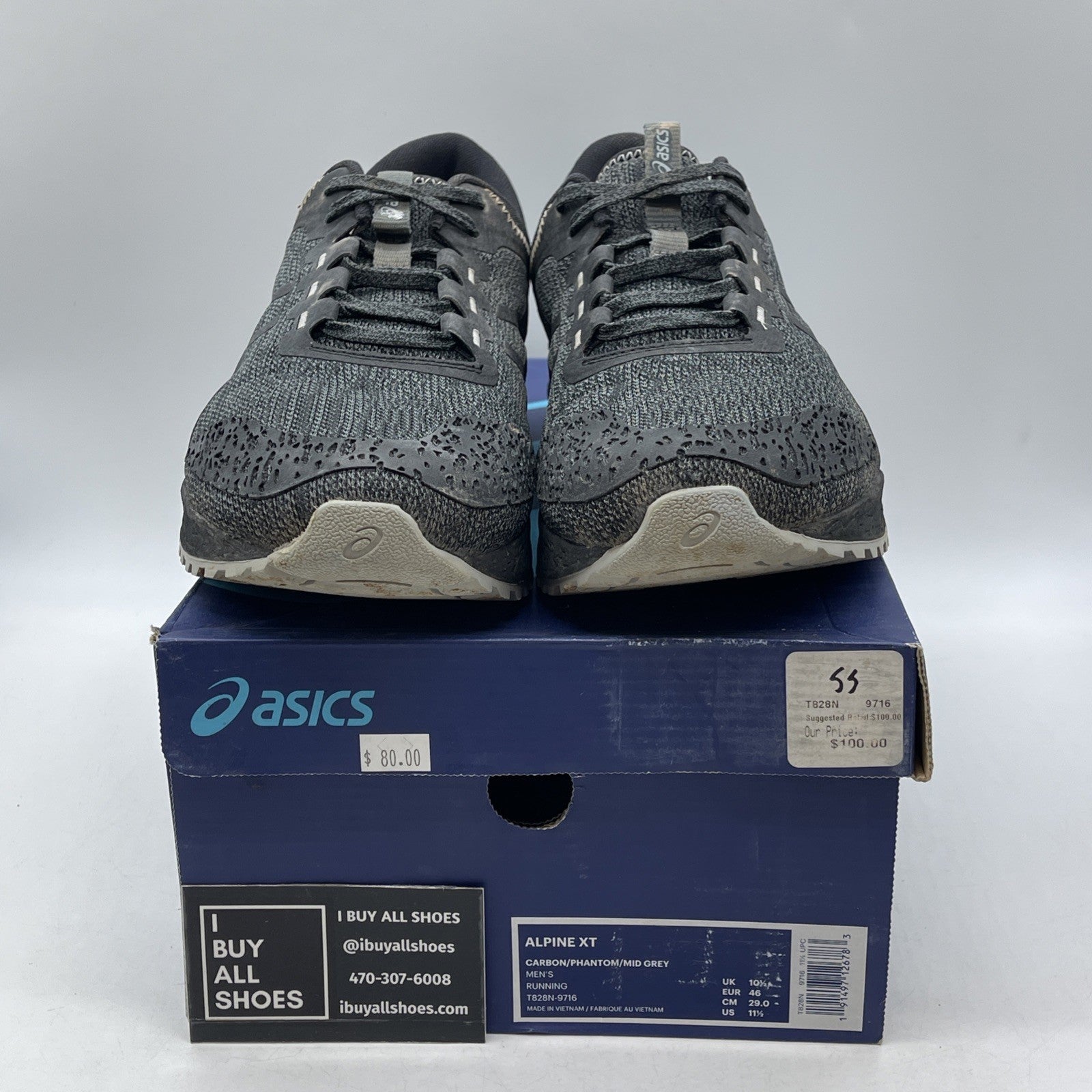 Size 11.5 - Asics Alpine XT Black Gray (T828N-001)