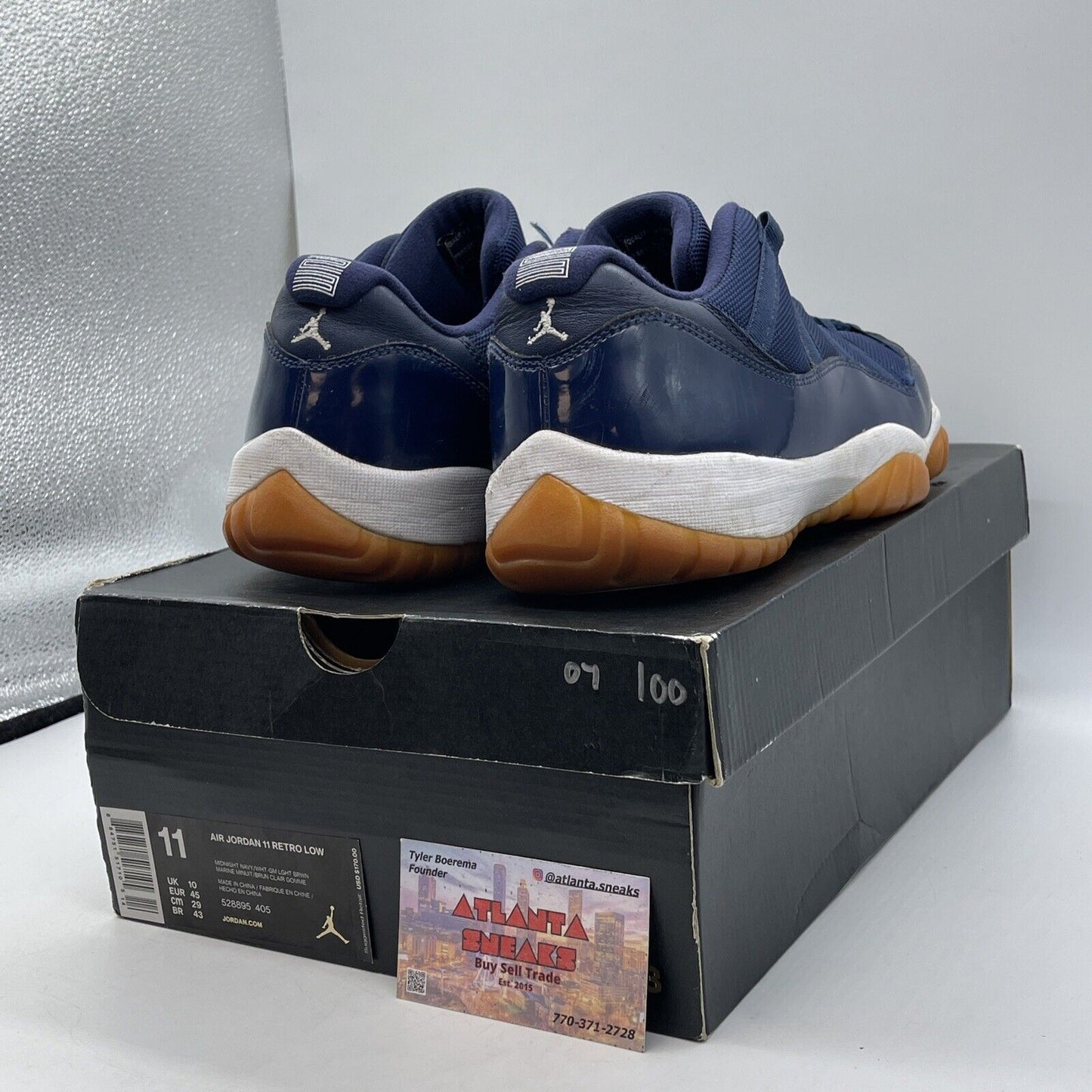 Size 11 - Air Jordan 11 Retro Low Navy Gum White Brown Leather (528895-405)