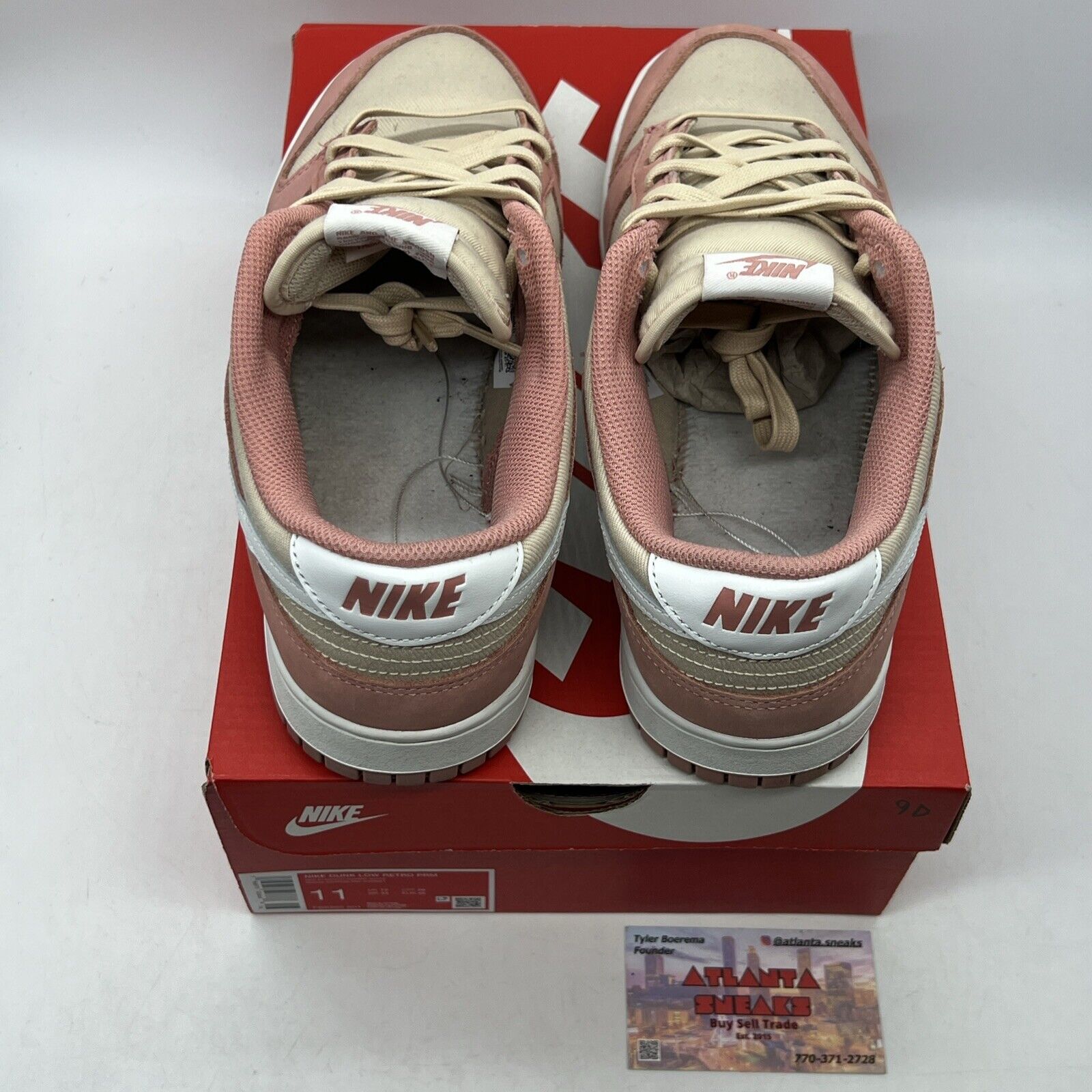 Size 11 - Nike Dunk Premium Low Red Stardust White Tan Leather (FB8896-601)