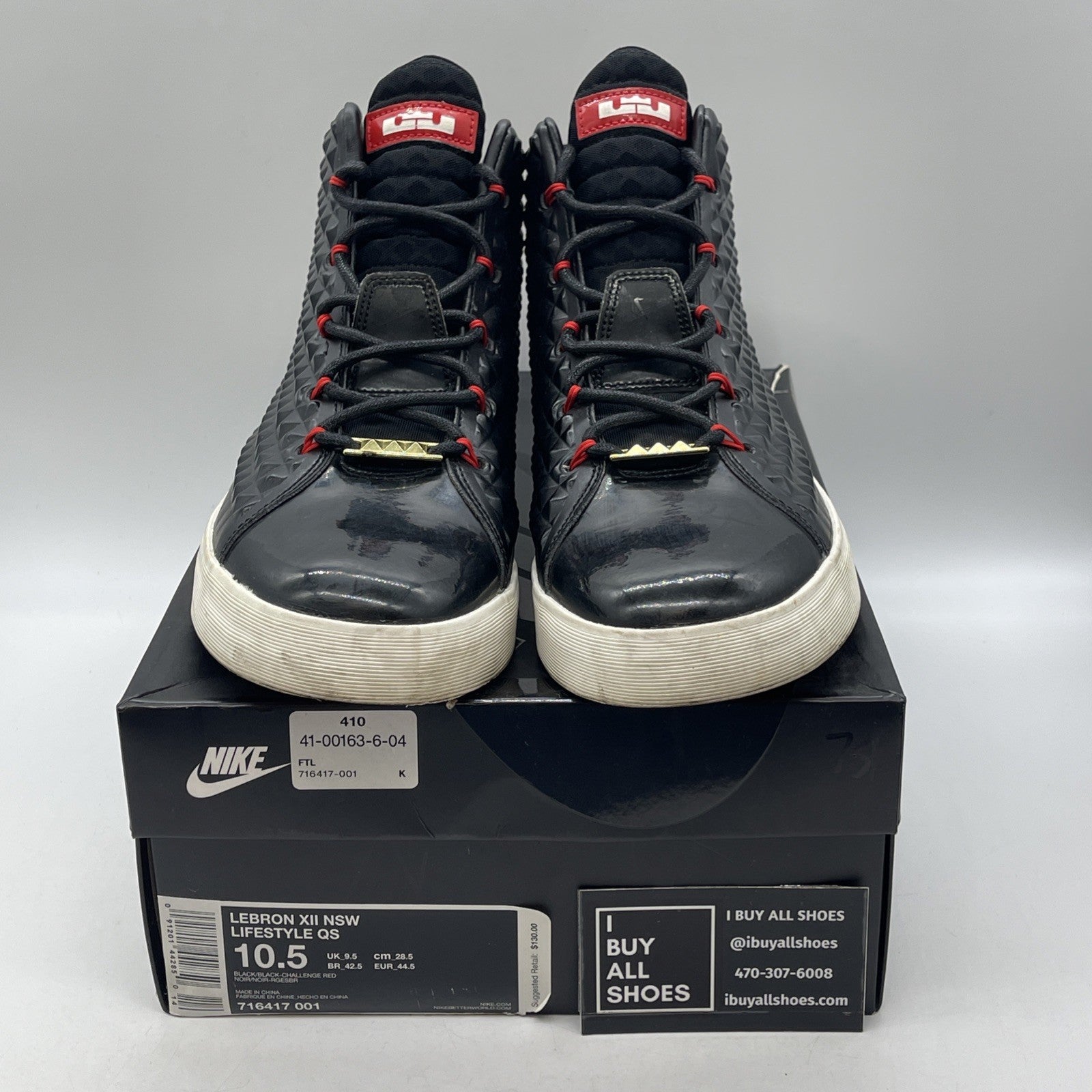 Size 10.5 - Nike LeBron 12 NSW Lifestyle QS Black Challenge Red (716417-001)