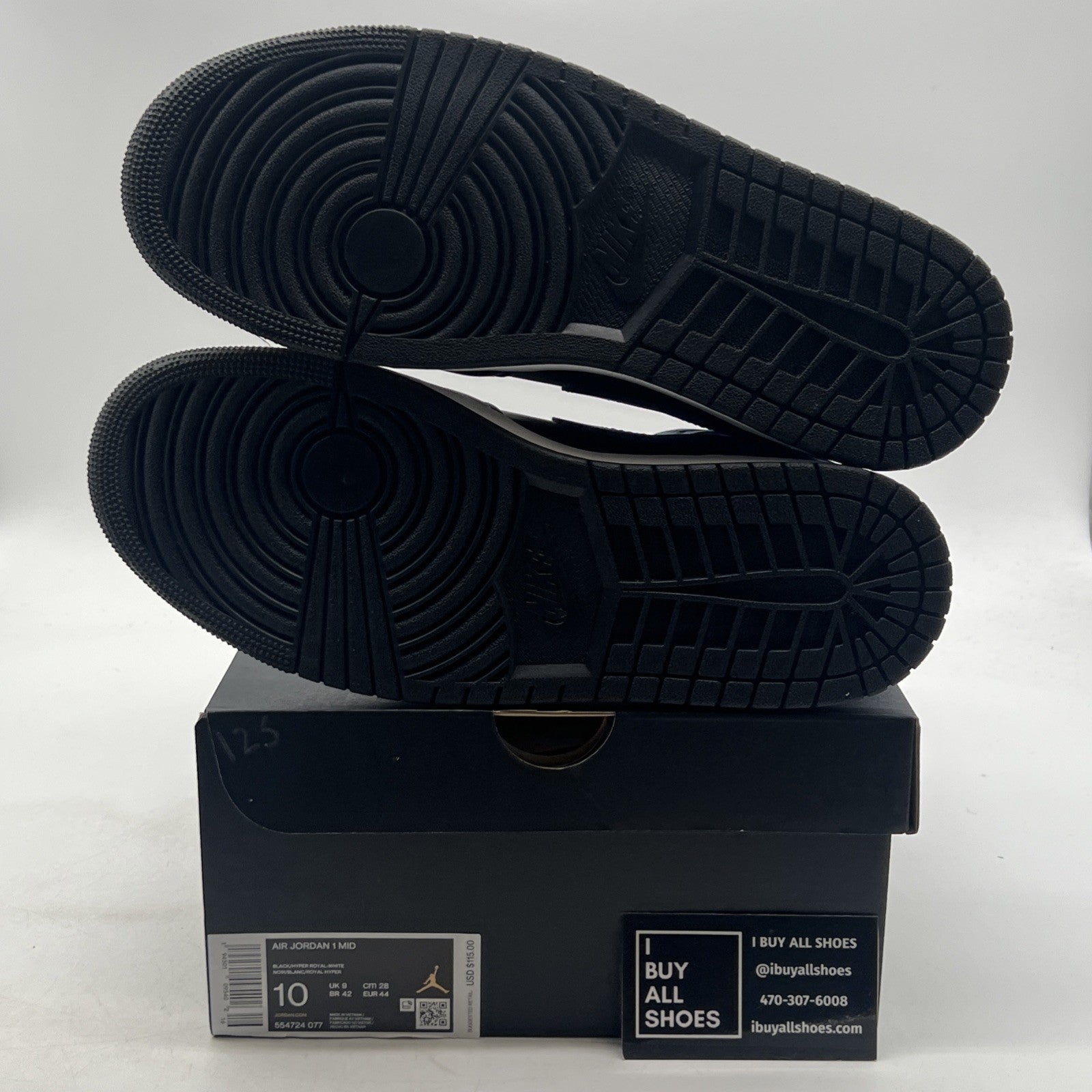 Size 10 - Air Jordan 1 Mid Hyper Royal  (554724-077)