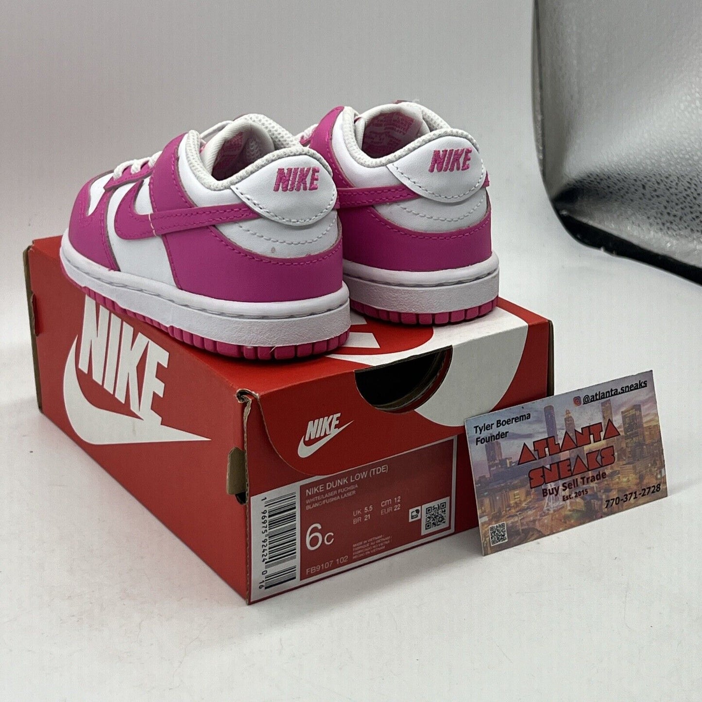 Nike Dunk Low TD Laser Fuchsia | Size 6C | FB9107-102 (2023) NEW IN BOX