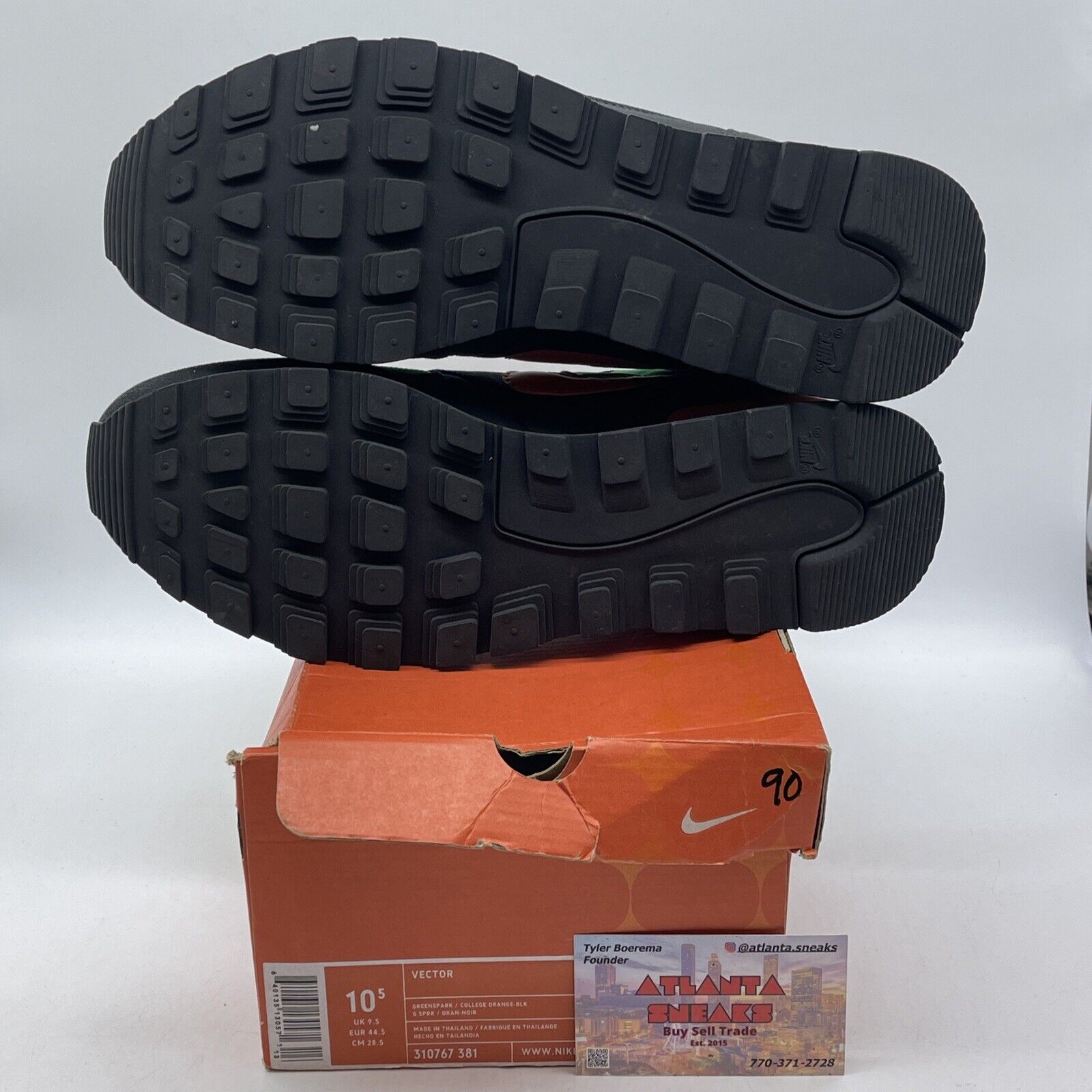 Size 10.5 - Nike Vector Green Black Orange Suede Leather  (310767-381)