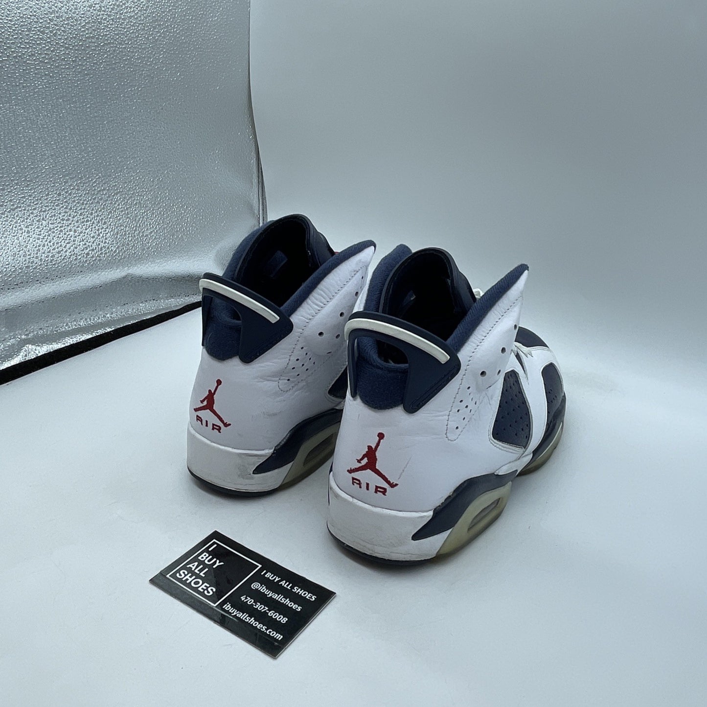Size 9 - Air Jordan 6 Retro 2012 Olympic Blue White Leather (384664-130)