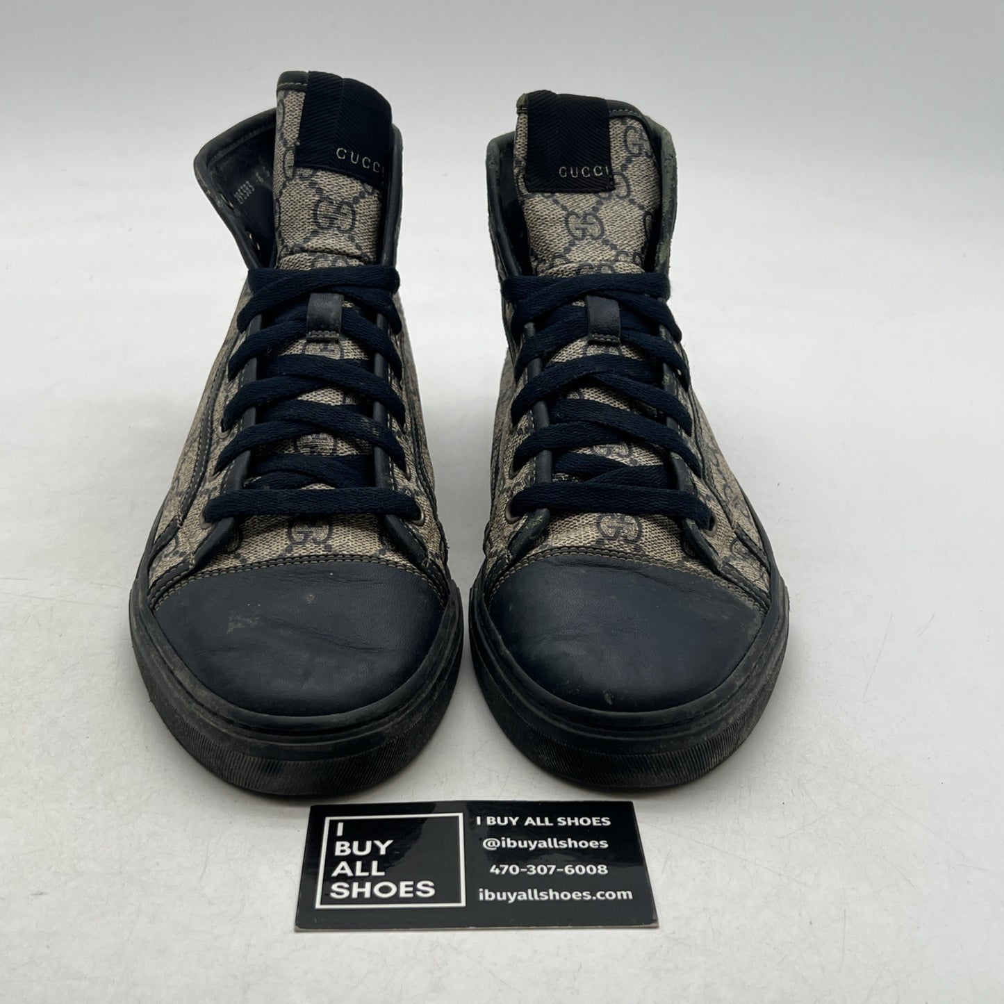 Size 6G - Gucci Shoes Sneakers Men High Top Navy Blue