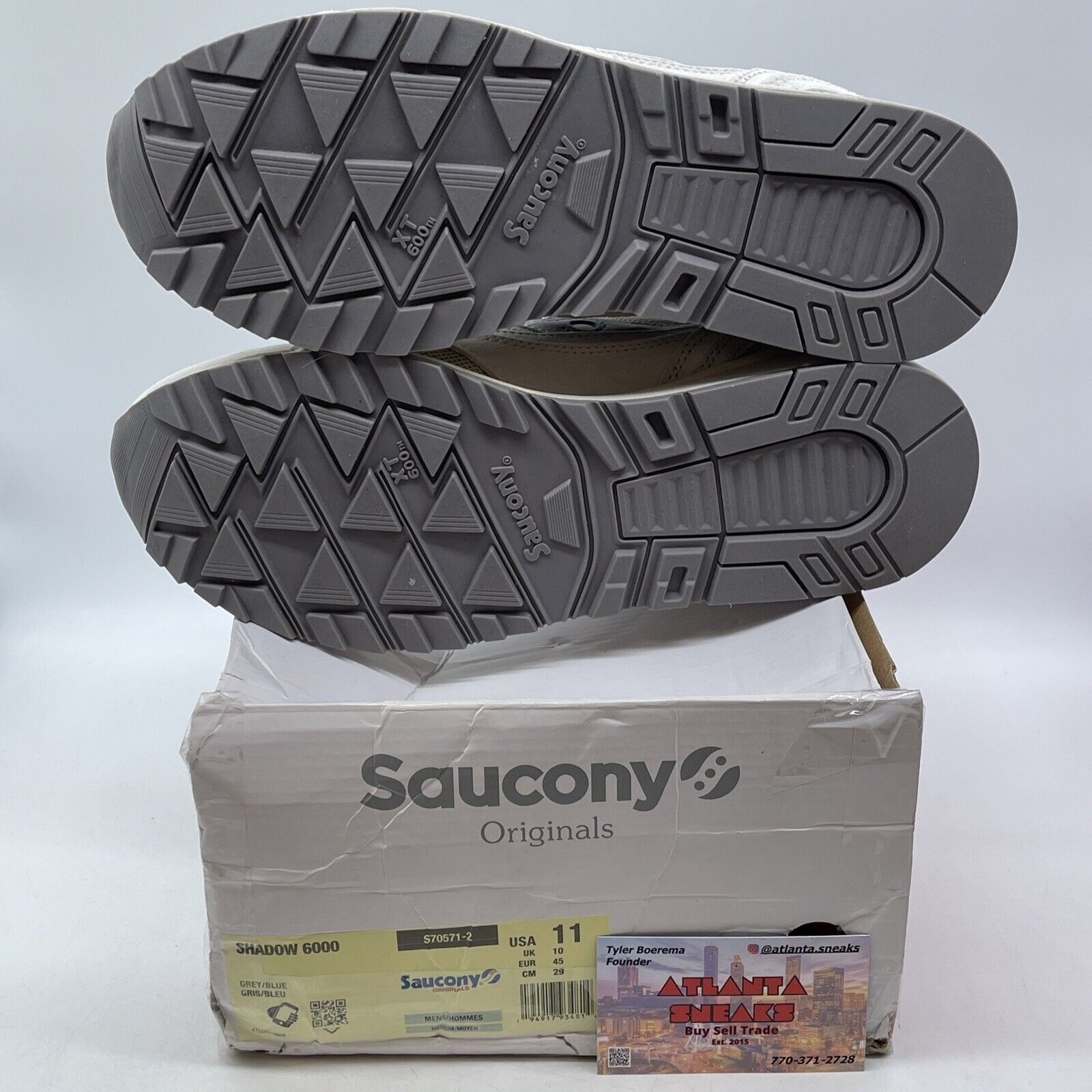 Size 6 - Saucony Shadow 6000 Megabyte Grey Brown Tan white  Suede (S70571-2)