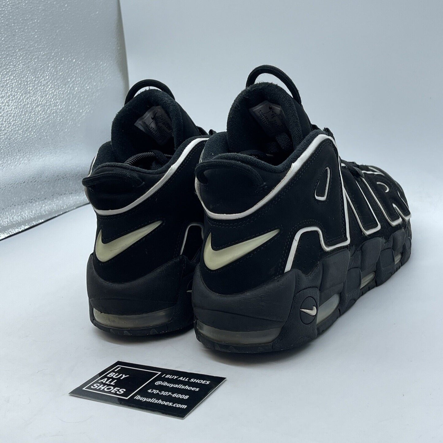 Size 10 - Nike Air More Uptempo Release Black White Suede (414962-002)