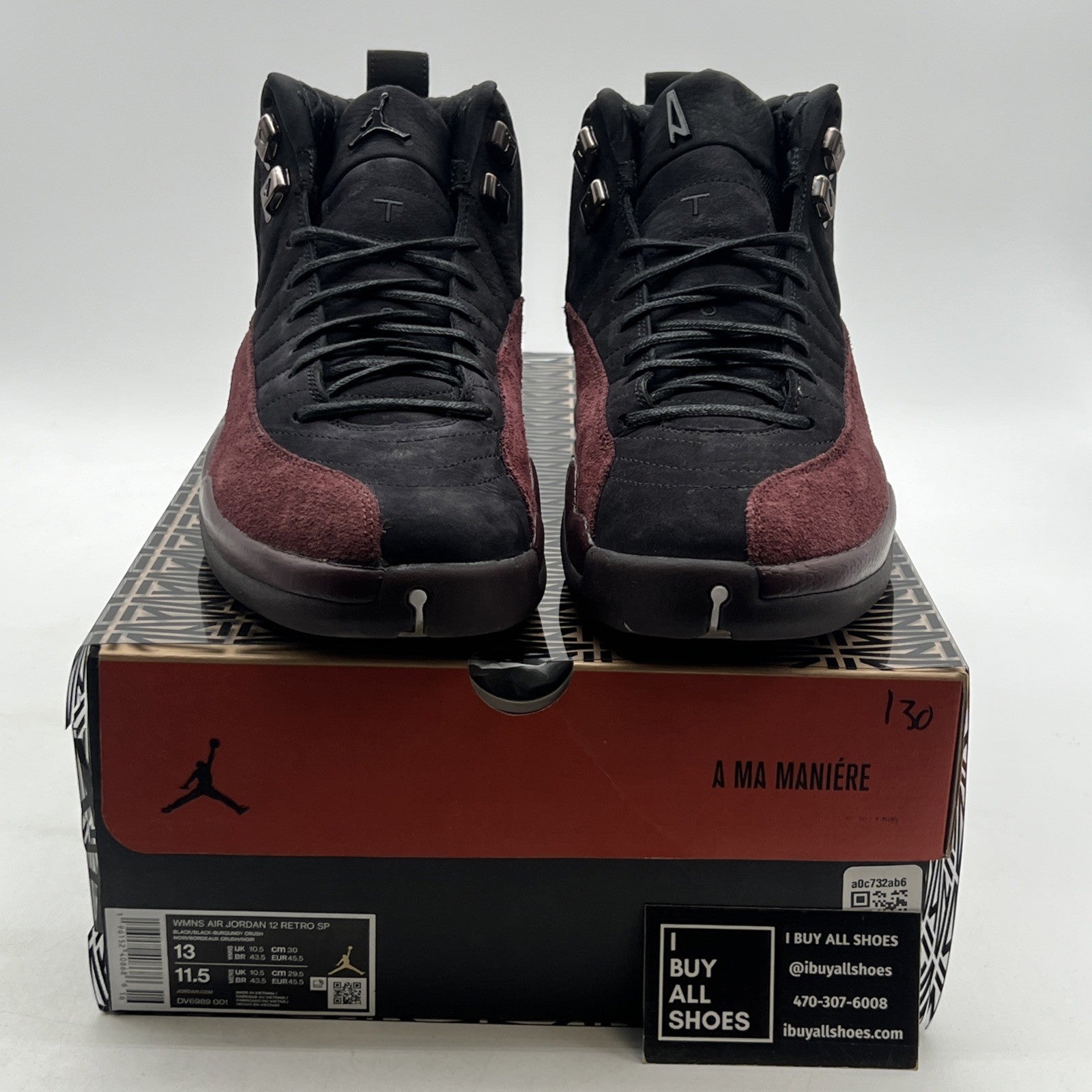 Size 13 - Air Jordan 12 Retro SP x A Ma Maniere Mid Black W (DV6989-001)
