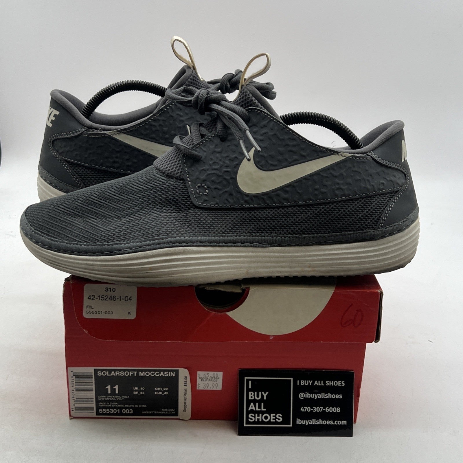 Size 11 - Nike Solarsoft Moccasin 2 Running Sneaker (555301-003)
