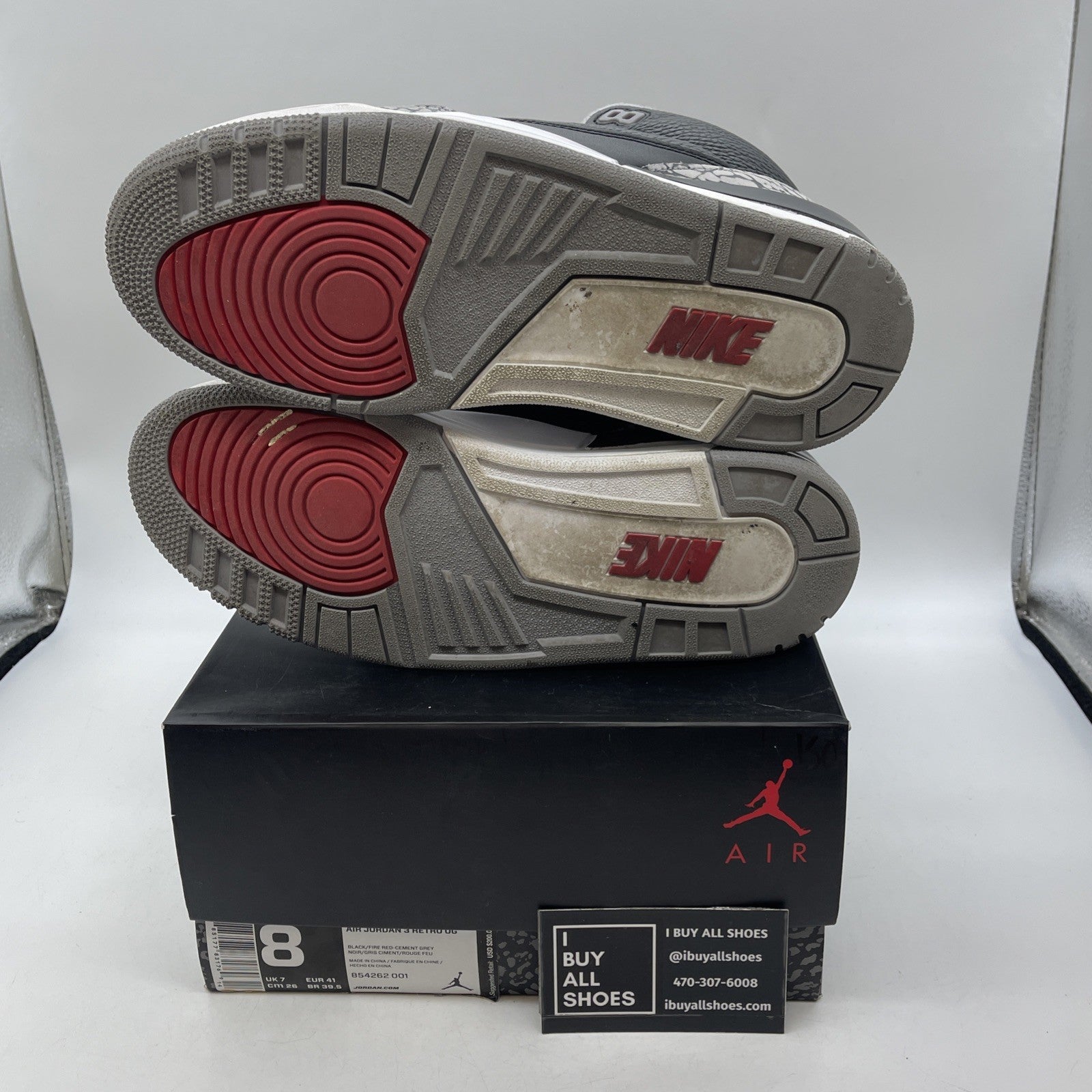 Size 8 - Air Jordan 3 Retro OG Mid Black Cement (854262-001)