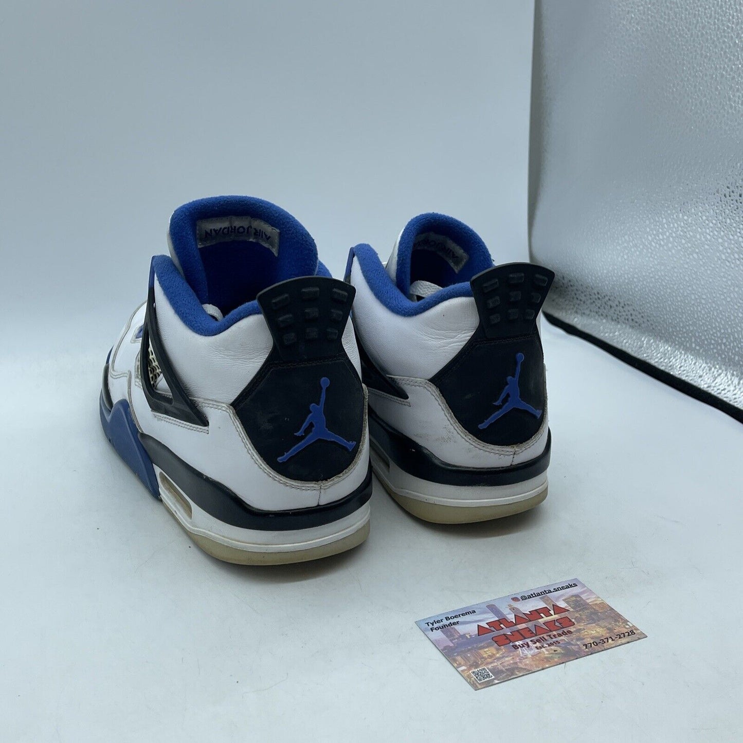 Size 10.5 - Jordan 4 Retro Mid Motorsports Blue Black White Leather (308497-117)
