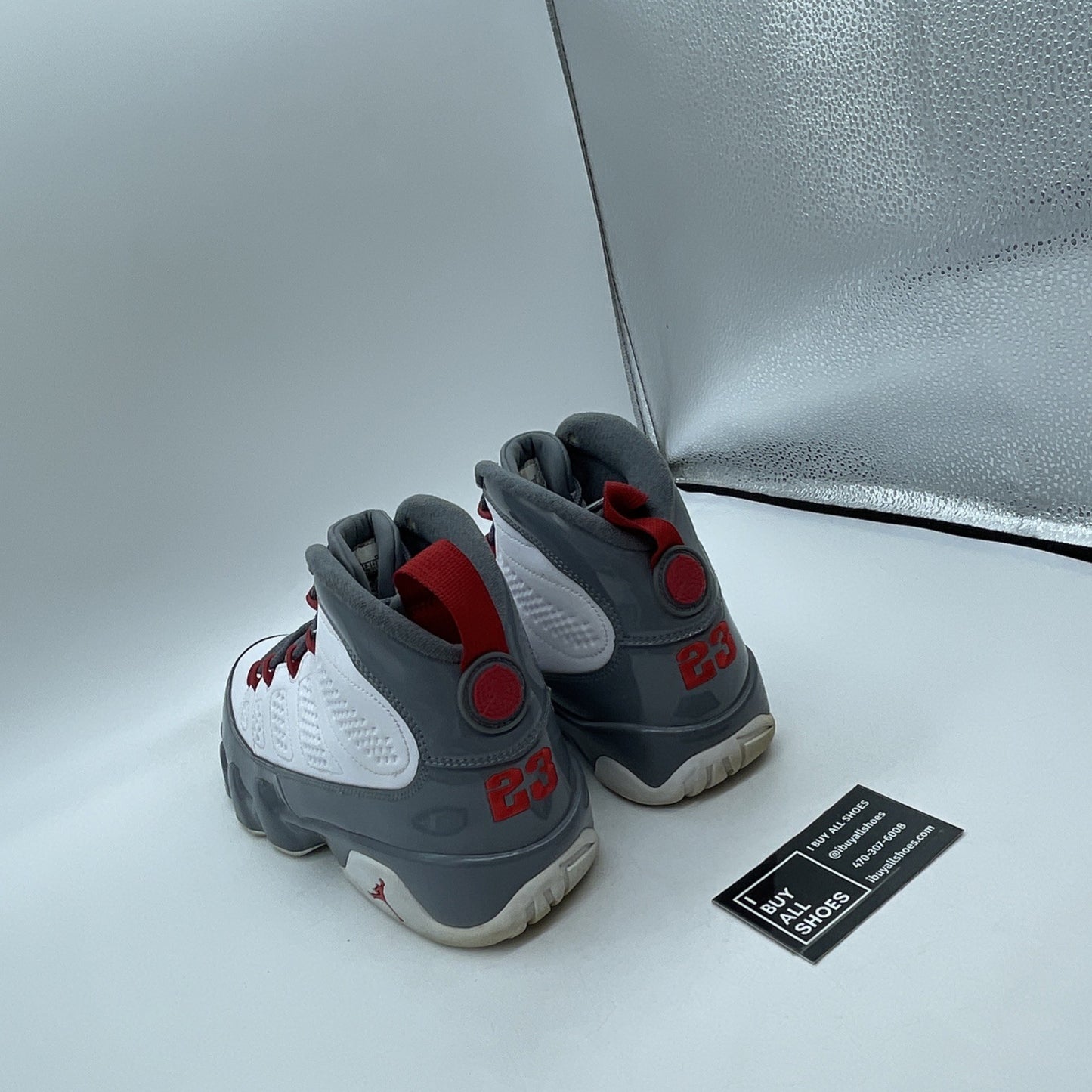 Size 9 - Jordan 9 Retro Mid Fire Red White Grey Leather (CT8019-162)