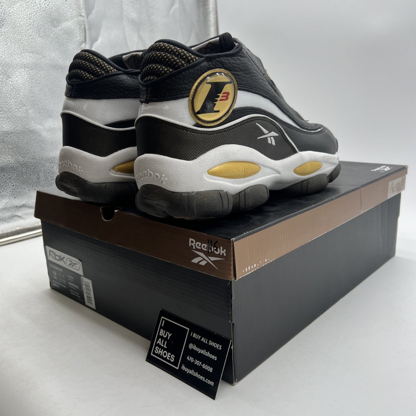 Size 13 - Reebok The Answer DMX 2022 Black White Gold (GW6372)