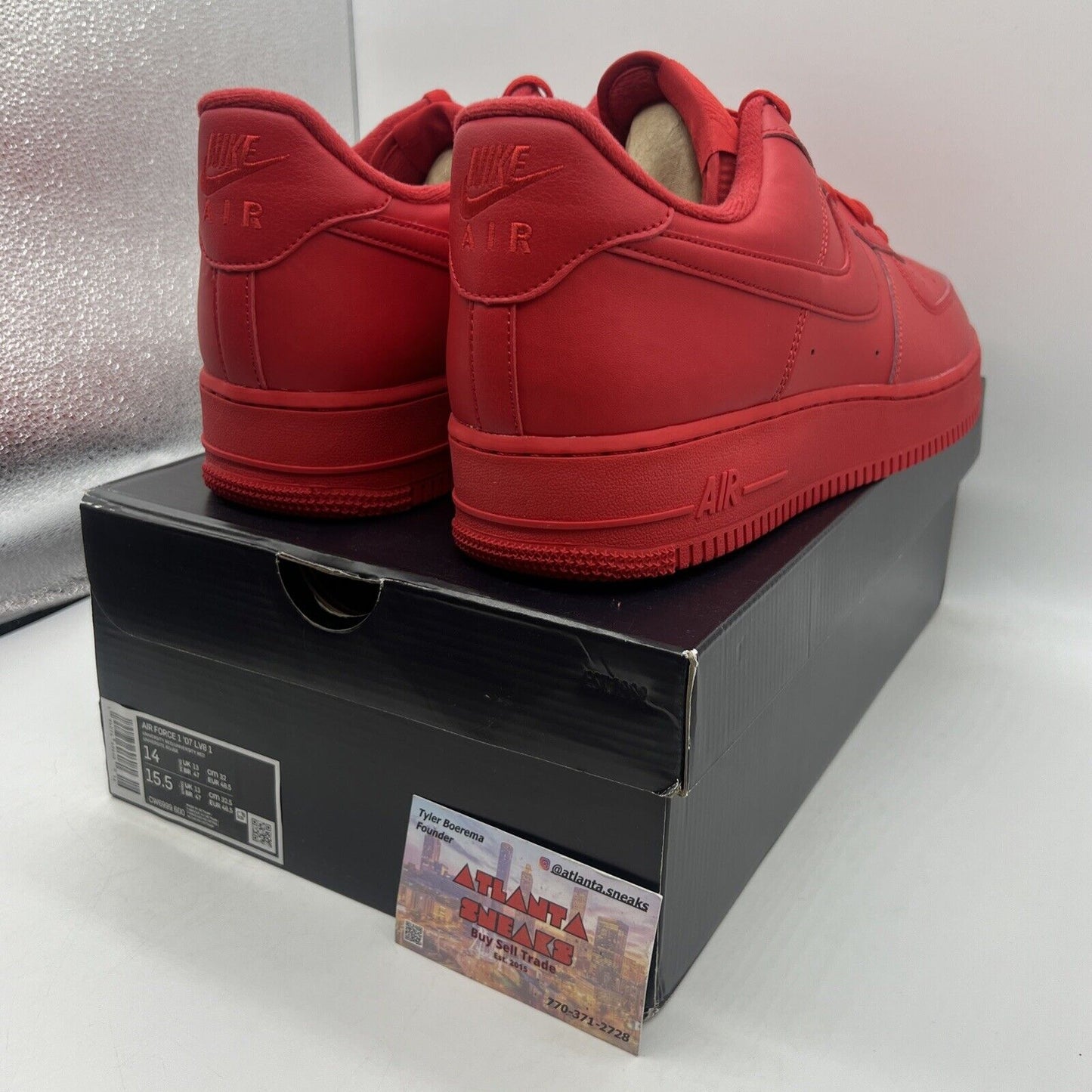 Size 14 - Nike Air Force 1 Low Triple Red Brand New Og All Leather DS