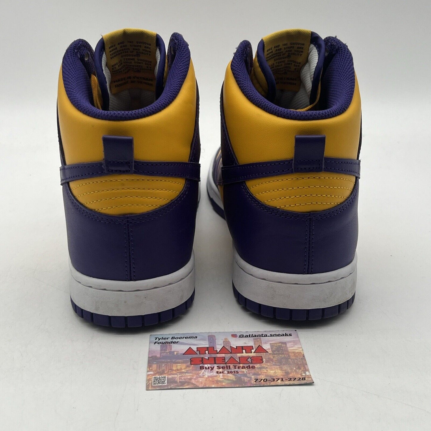 Size 11 - Nike Dunk High Lakers Yellow Purple White Leather (DD1399-500)