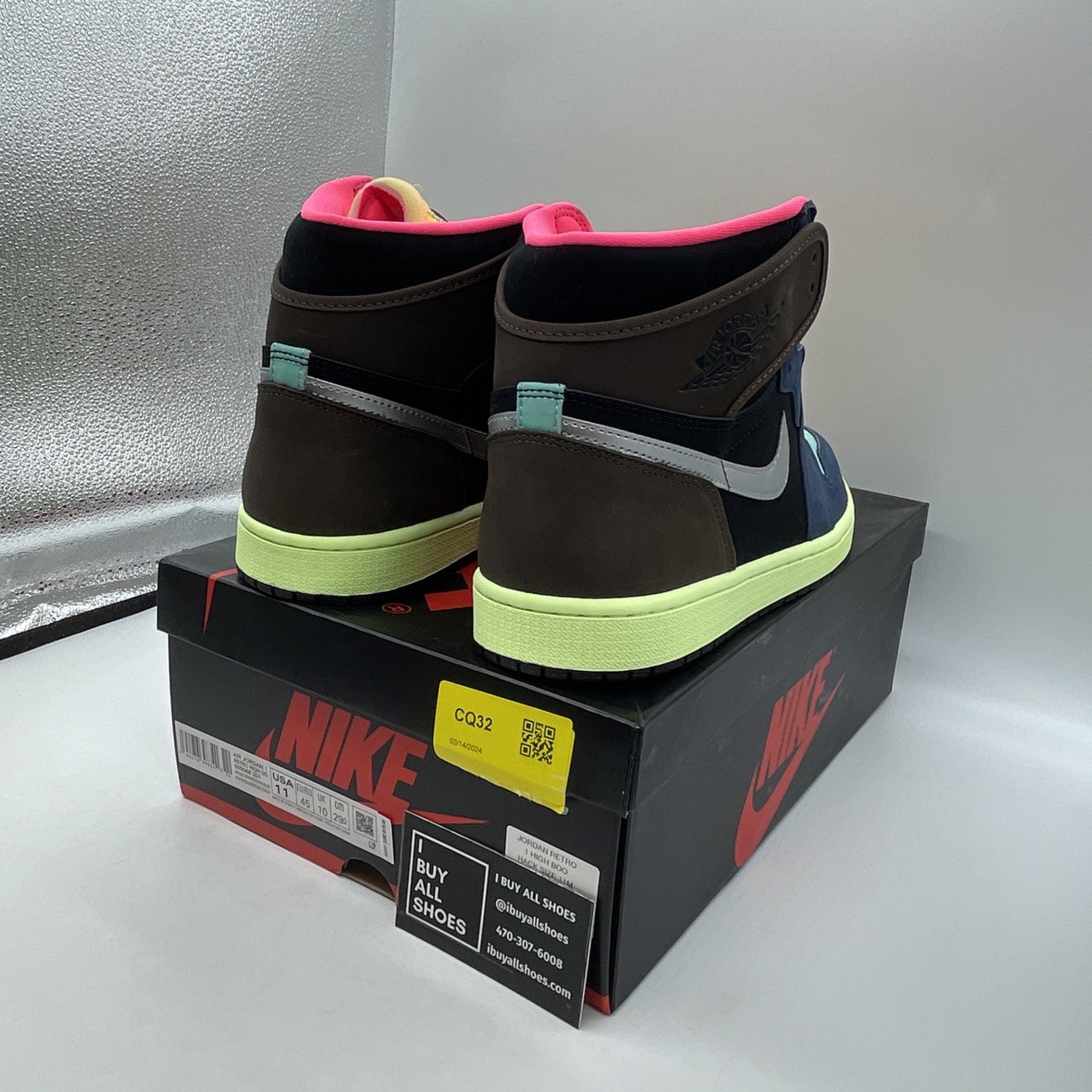 Size 11 - Air Jordan 1 Retro High Tokyo Bio Hack Black Suede (555088-201)