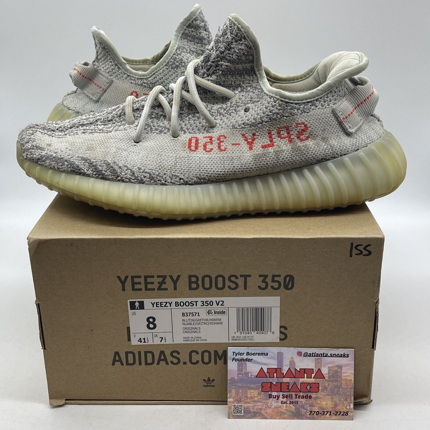 Size 8 - adidas Yeezy Boost 350 V2 Low Blue Tint Red (B37571)