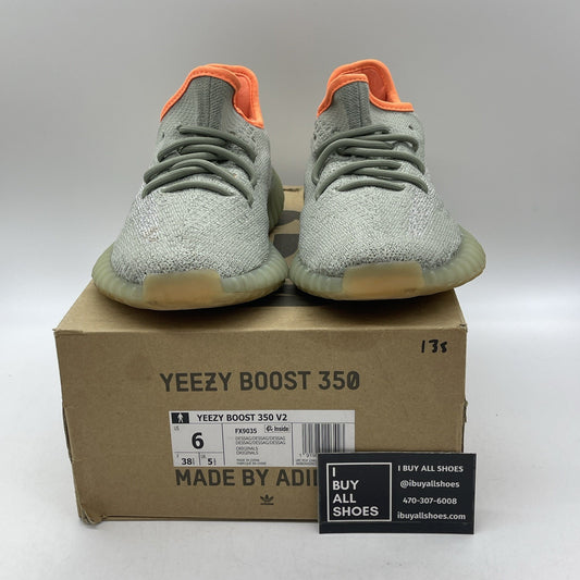 Size 6 - adidas Yeezy Boost 350 V2 Desert Sage Green Orange Suede (FX9035)