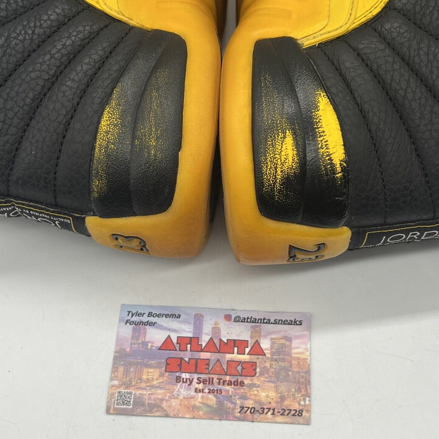 Size 10 - Jordan 12 Retro University Gold 2020 Black Yellow Used Leather