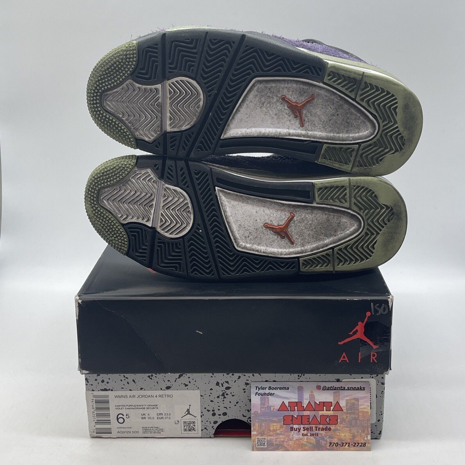 Size 6.5W - Jordan 4 Retro Mid Canyon Purple Black Olive Orange (AQ9129-500)