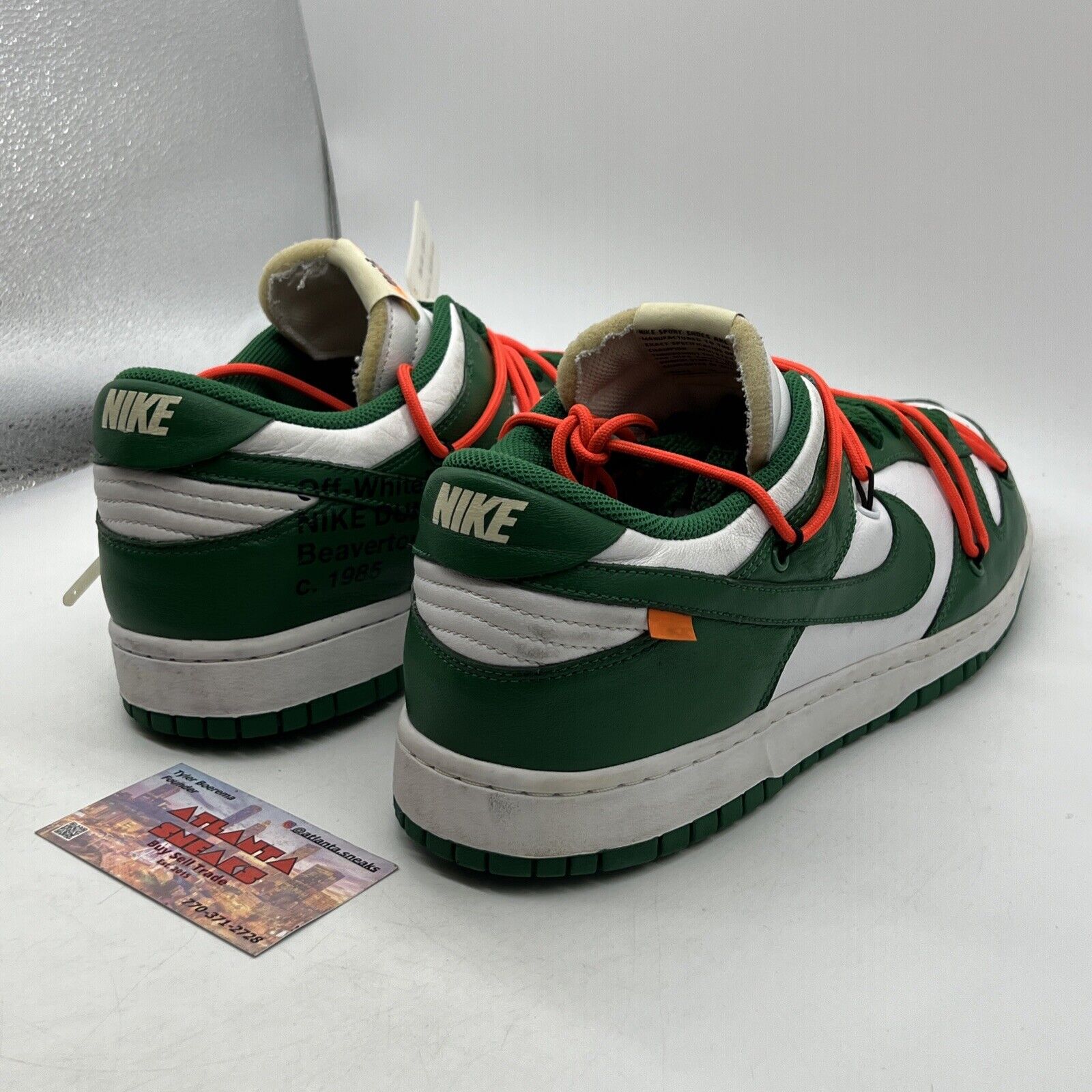 Size 12 - Nike Dunk Low x OFF-WHITE Pine Green 2019 Green Leather (CT0856-100)