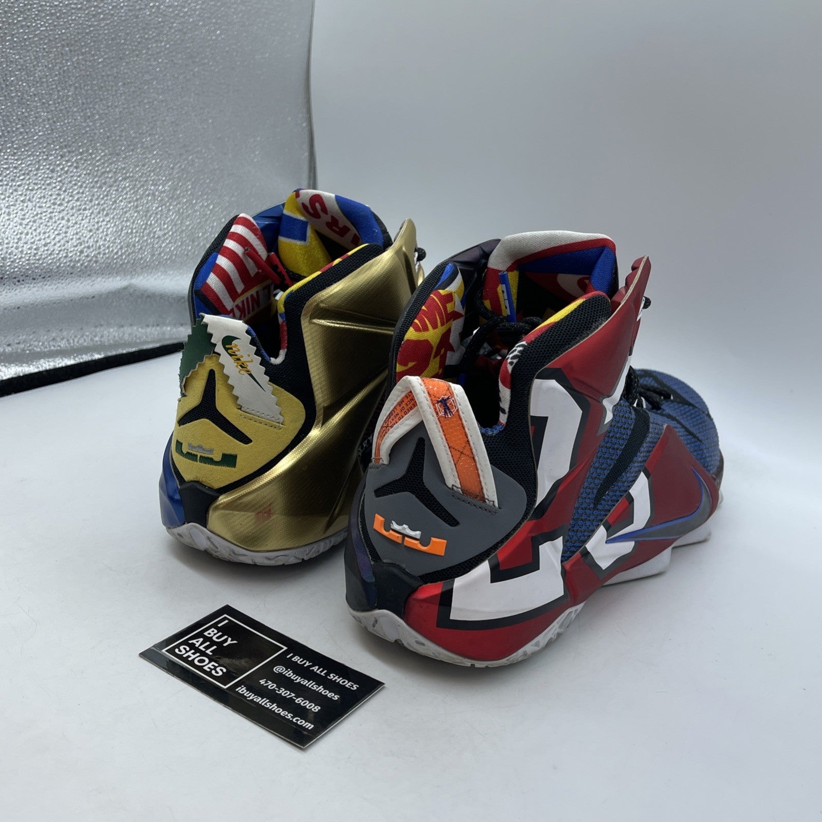 Size 14 - Nike LeBron 12 SE What The Black Gold Suede Leather (802193-909)