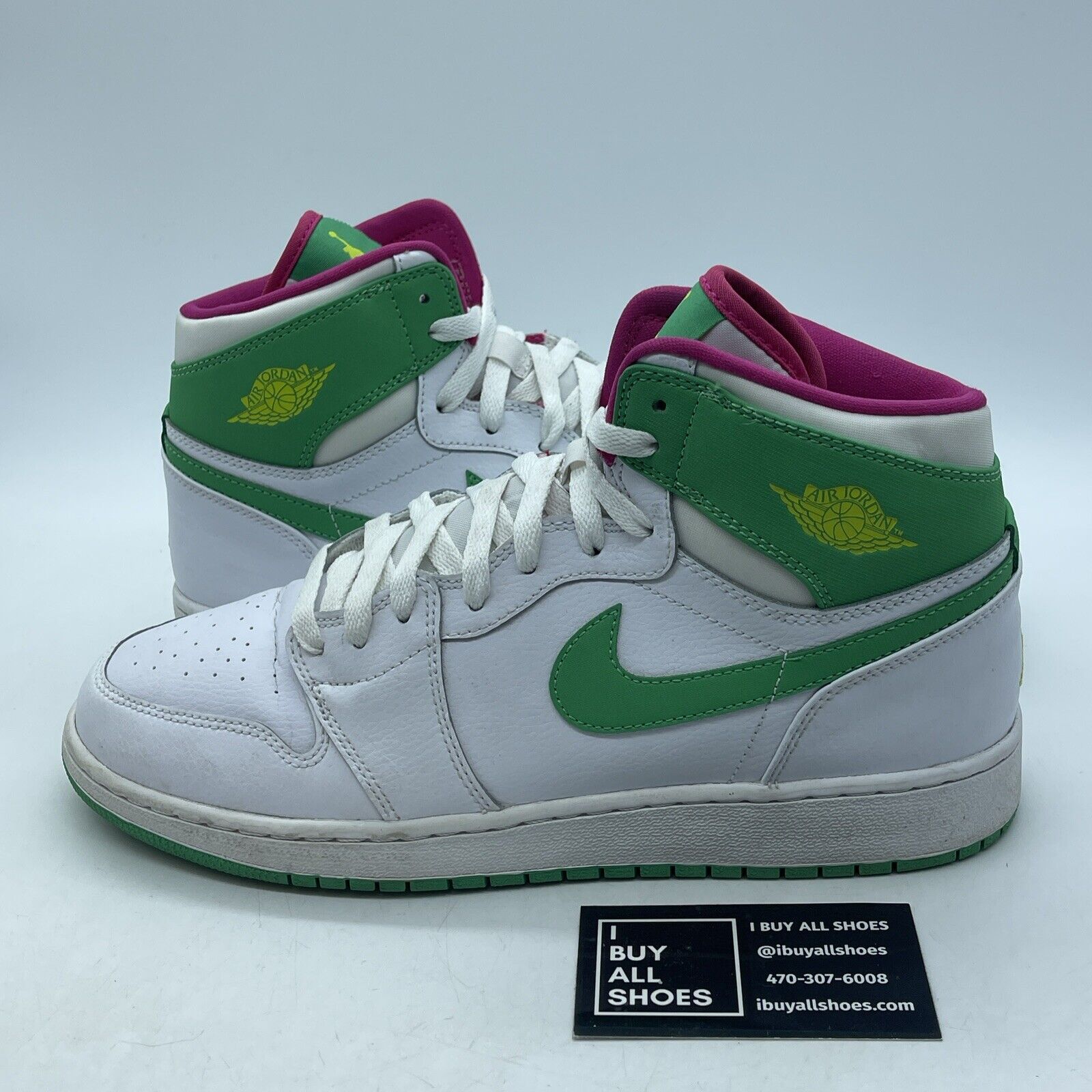 Size 9Y - Air Jordan 1 Retro High GG Easter White Gamma Green Pink (332148-134)