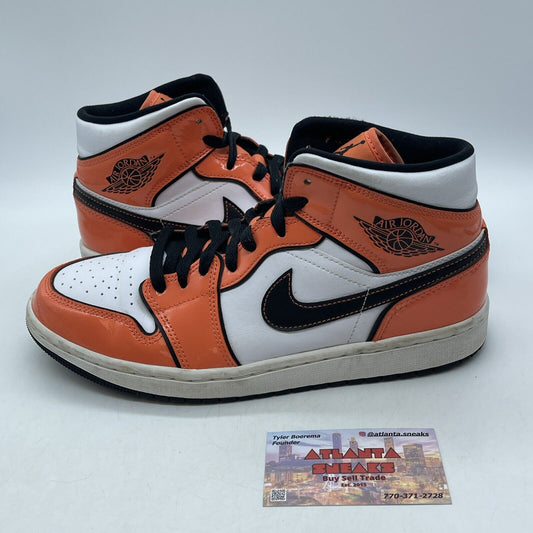 Size 9 - Air Jordan 1 SE Mid Turf Orange Black White Leather (DD6834-802)