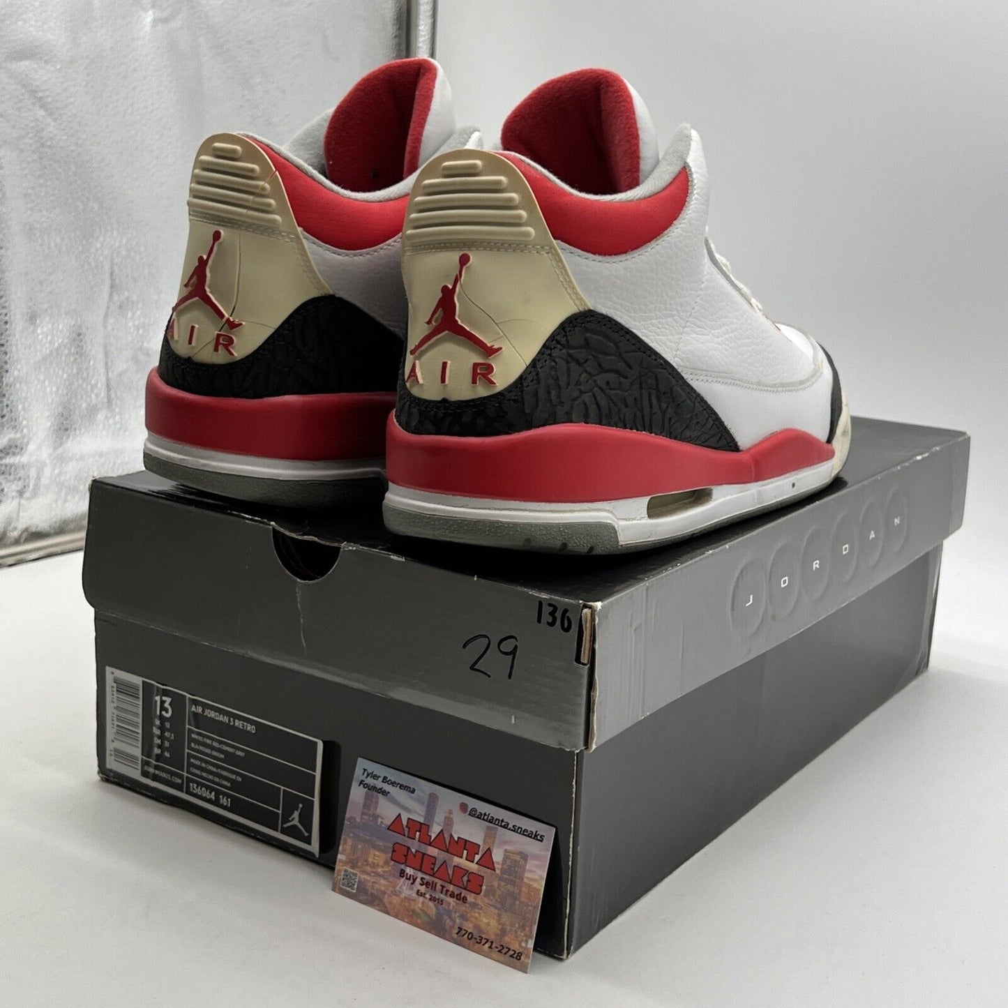 Size 13 - Air Jordan 3 Retro 2007 Fire Red (136064-161)