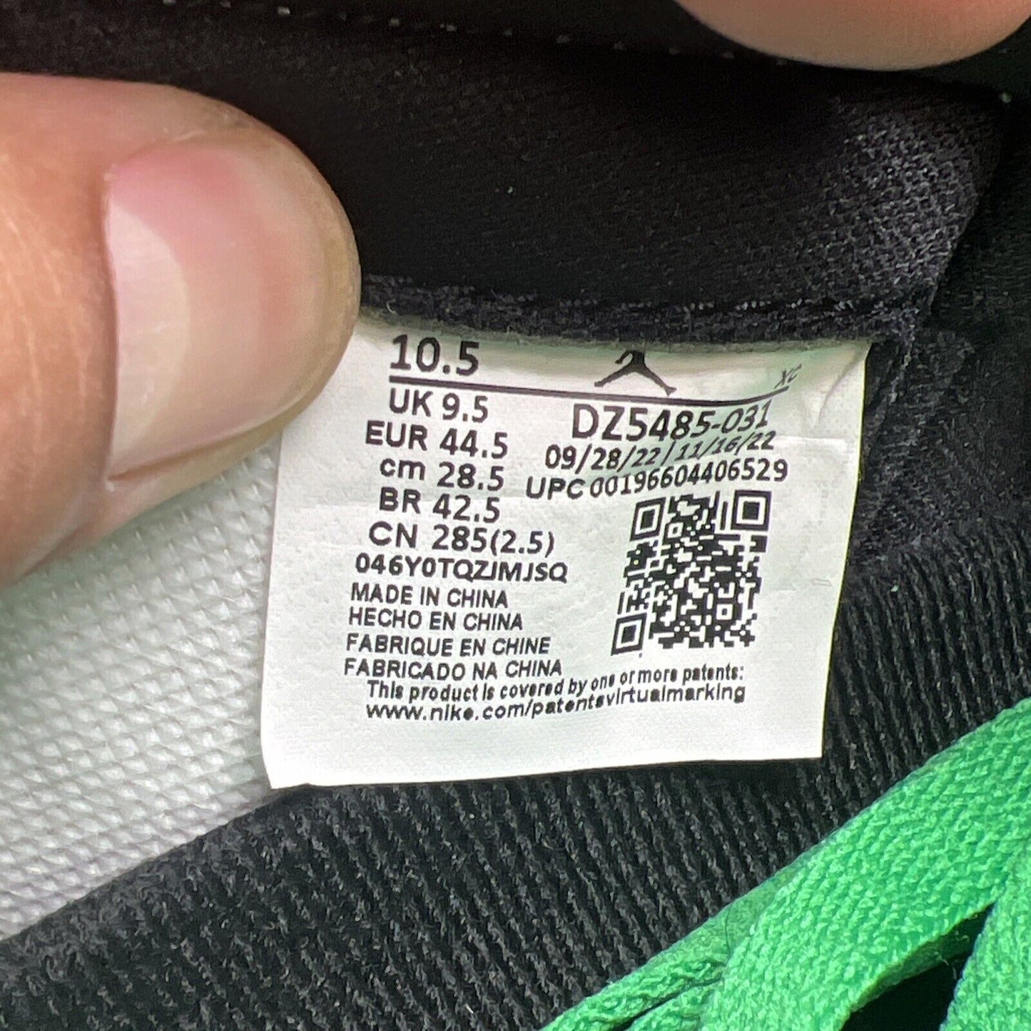 Size 10.5 - Air Jordan 1 Retro OG High Lucky Green (DZ5485-031)