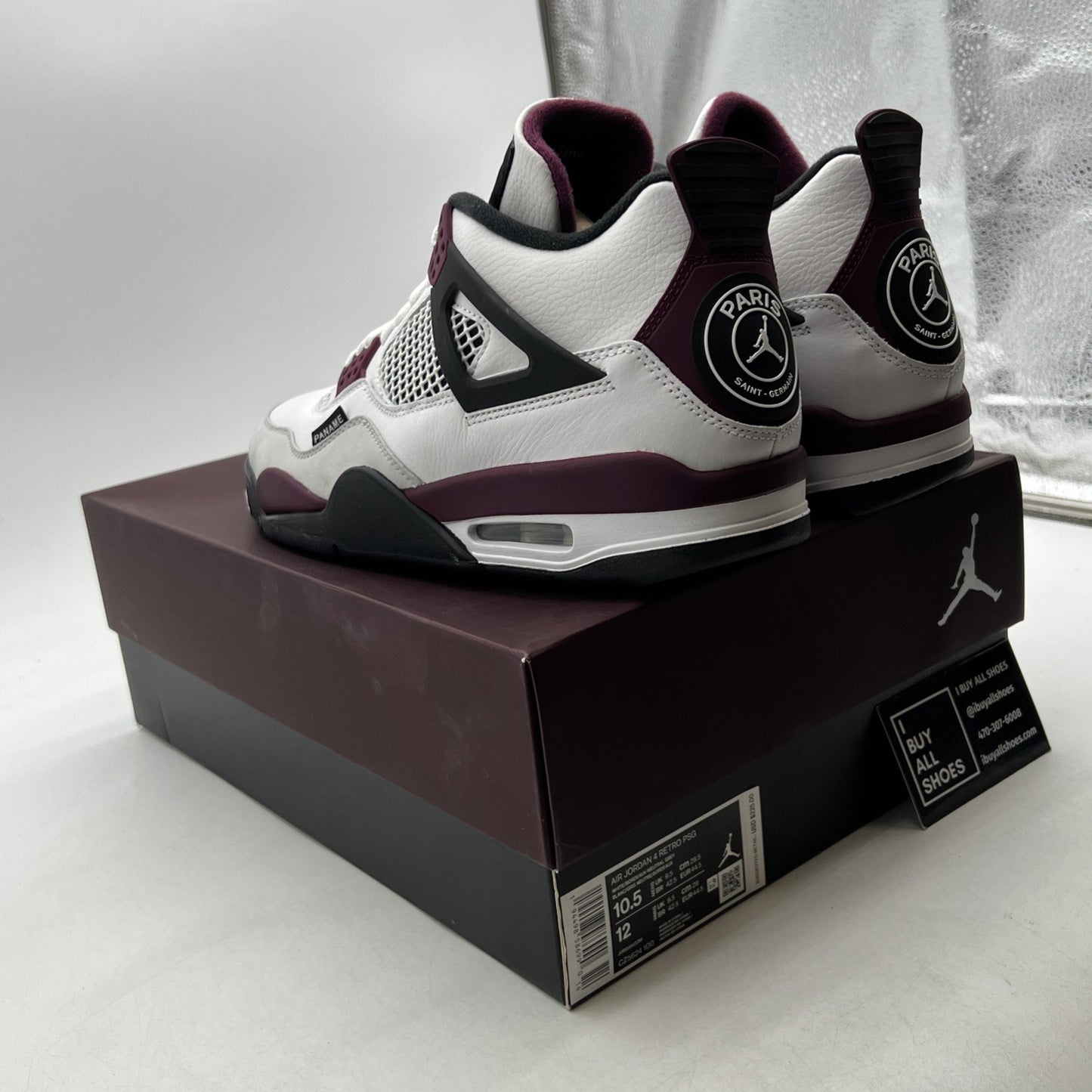 Size 10.5 - Air Jordan 4 Retro x Paris Saint-Germain Bordeaux (CZ5624-100)