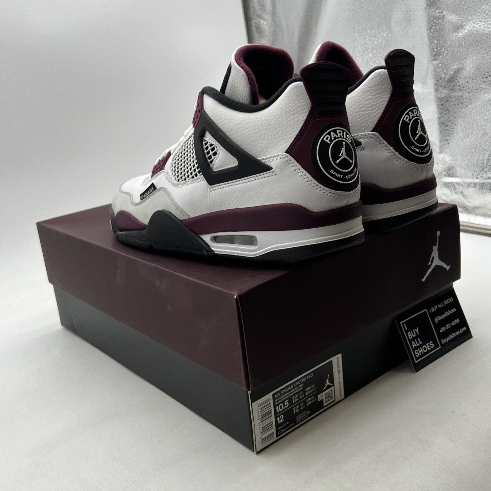 Size 10.5 - Air Jordan 4 Retro x Paris Saint-Germain Bordeaux (CZ5624-100)