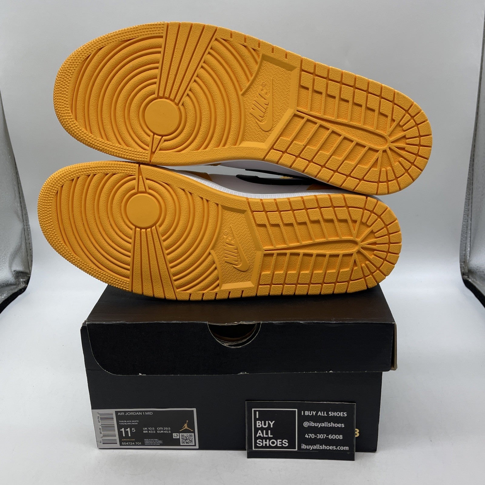 Size 11.5 - Air Jordan 1 Mid Taxi 2022 Leather (554724-701)