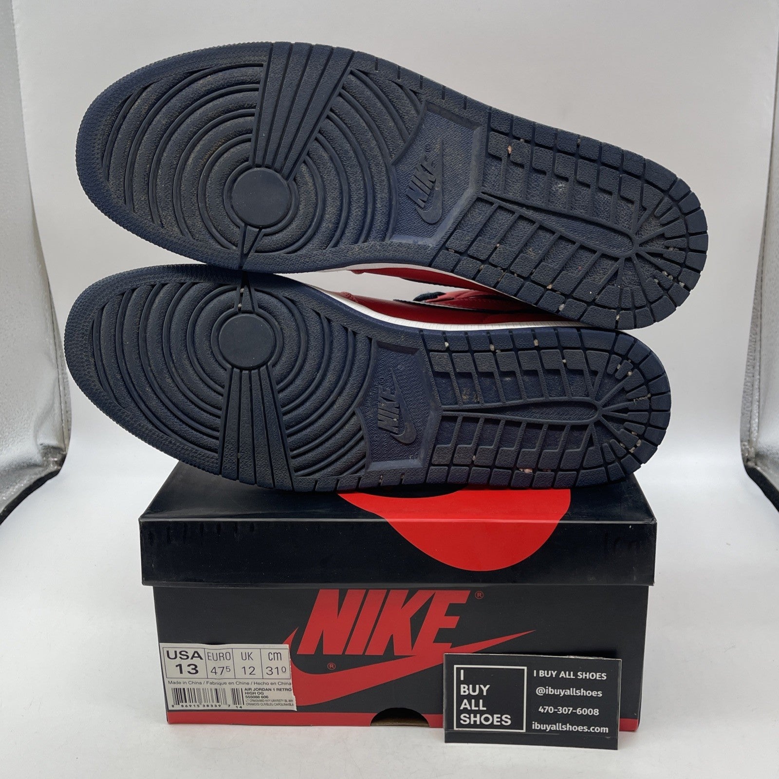 Size 13 - Air Jordan 1 Retro OG High David Letterman (555088-606)