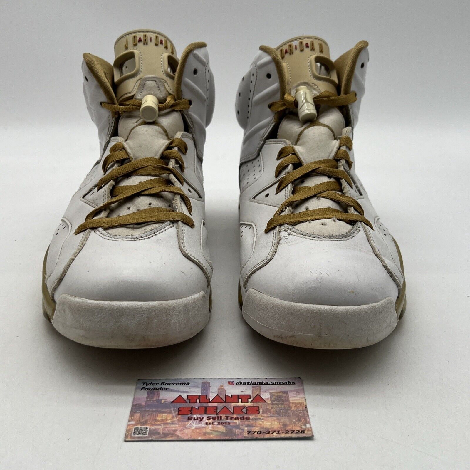 Size 10 - Air Jordan 6 Retro GMP White Gold Leather (384664-135)