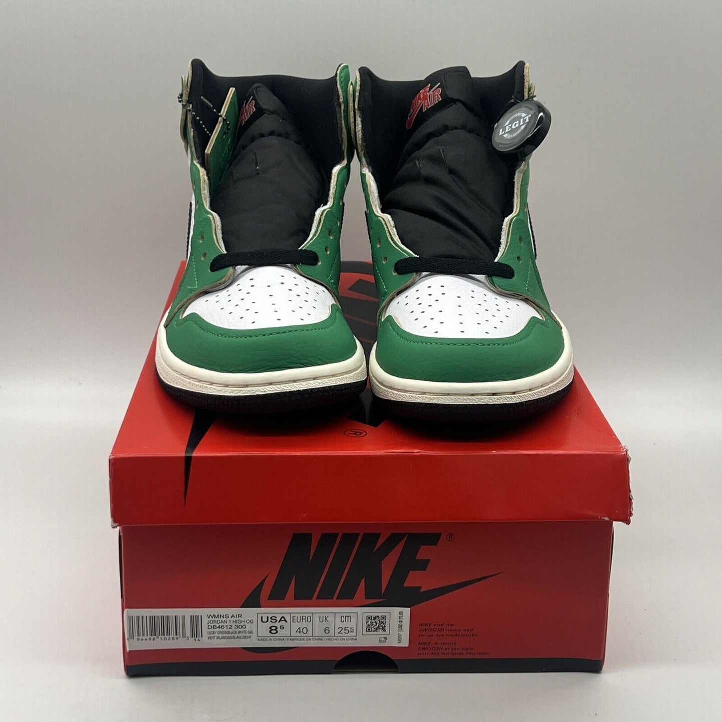 Size 8.5 - Air Jordan 1 Retro OG Lucky Green W Black White Red Brand New Og All