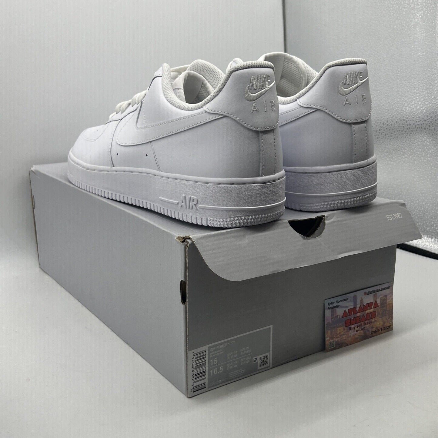 Size 15 - Nike Air Force 1 '07 Low Triple White Leather (CW2288-111)