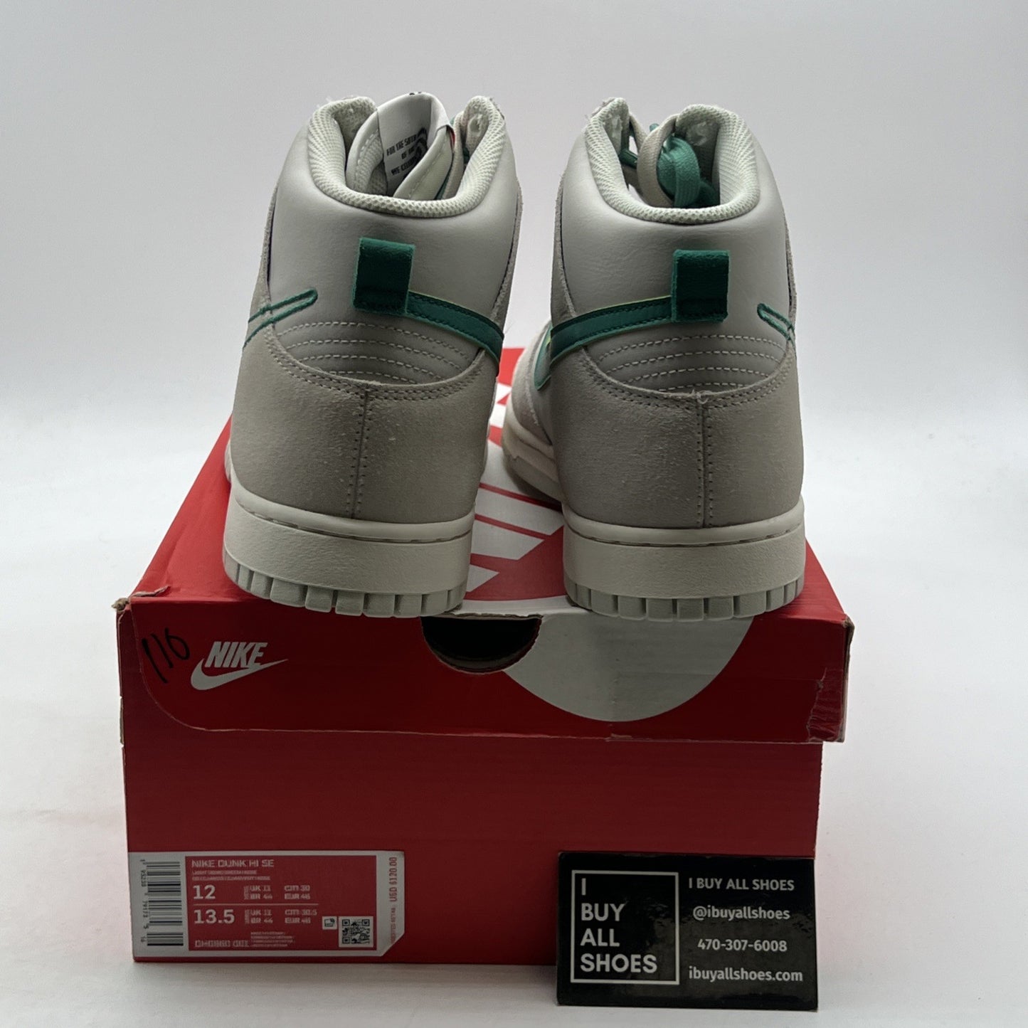 Size 12 - Nike Dunk SE High First Use Pack - Green Noise (DH0960-001)