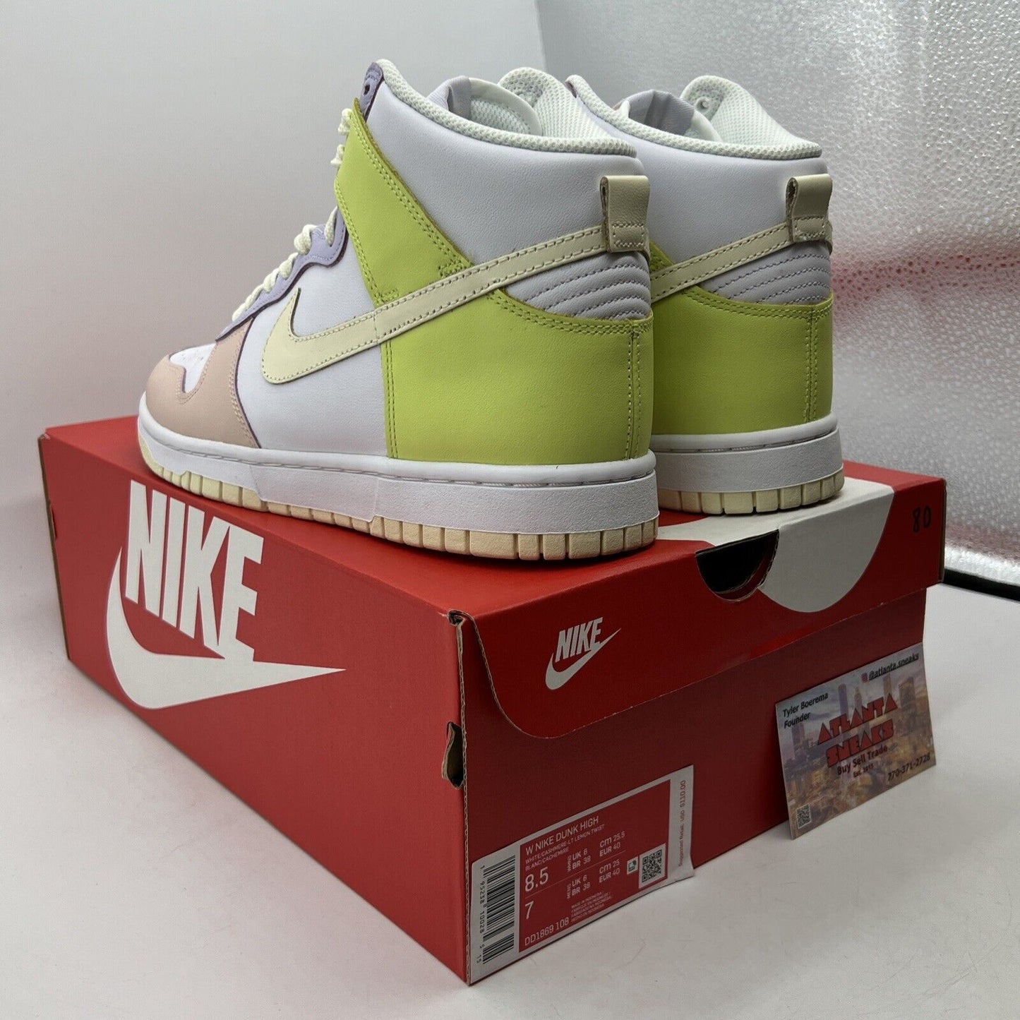 Size 8.5 - Nike Dunk High Lemon Twist W Leather Yellow Purple (DD1869-108)