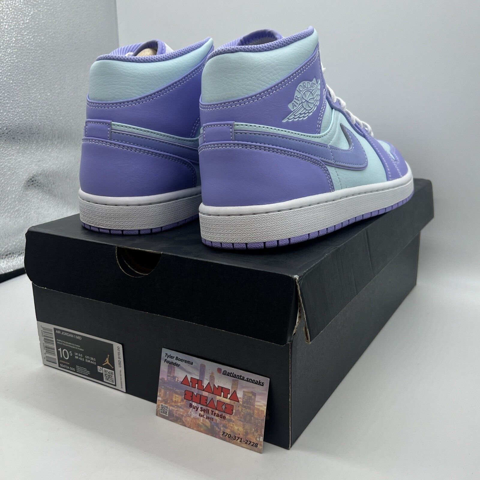 Size 10.5 - Jordan 1 Mid Purple White Brand New Og All