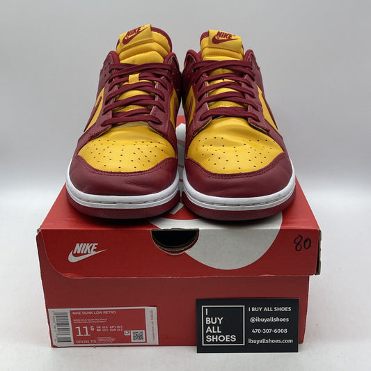 Size 11.5 - Nike Dunk Low USC Red Yellow White Leather (DD1391-701)