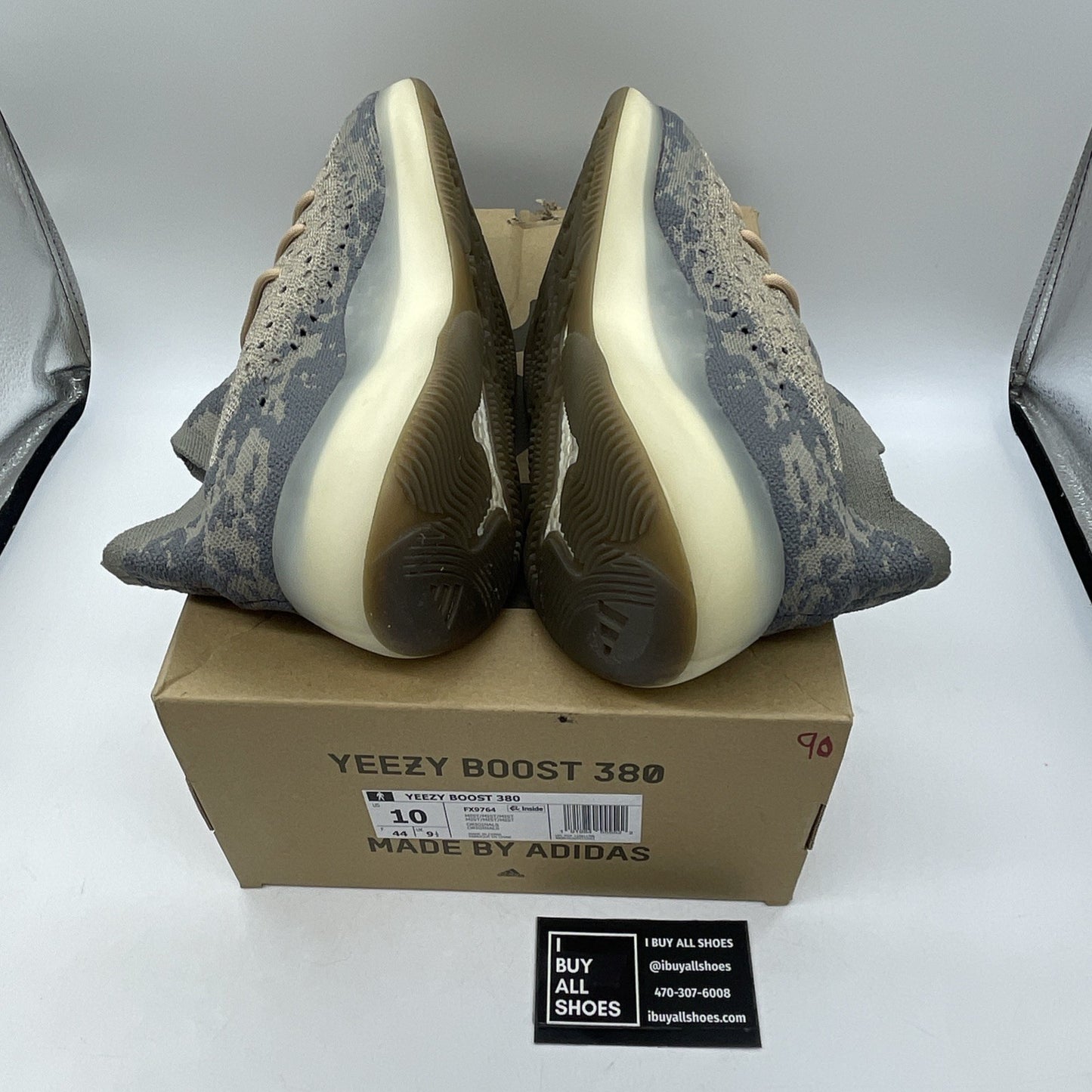 Size 10 - adidas Yeezy Boost 380 Mist Non-Reflective Brown Suede (FX9764)