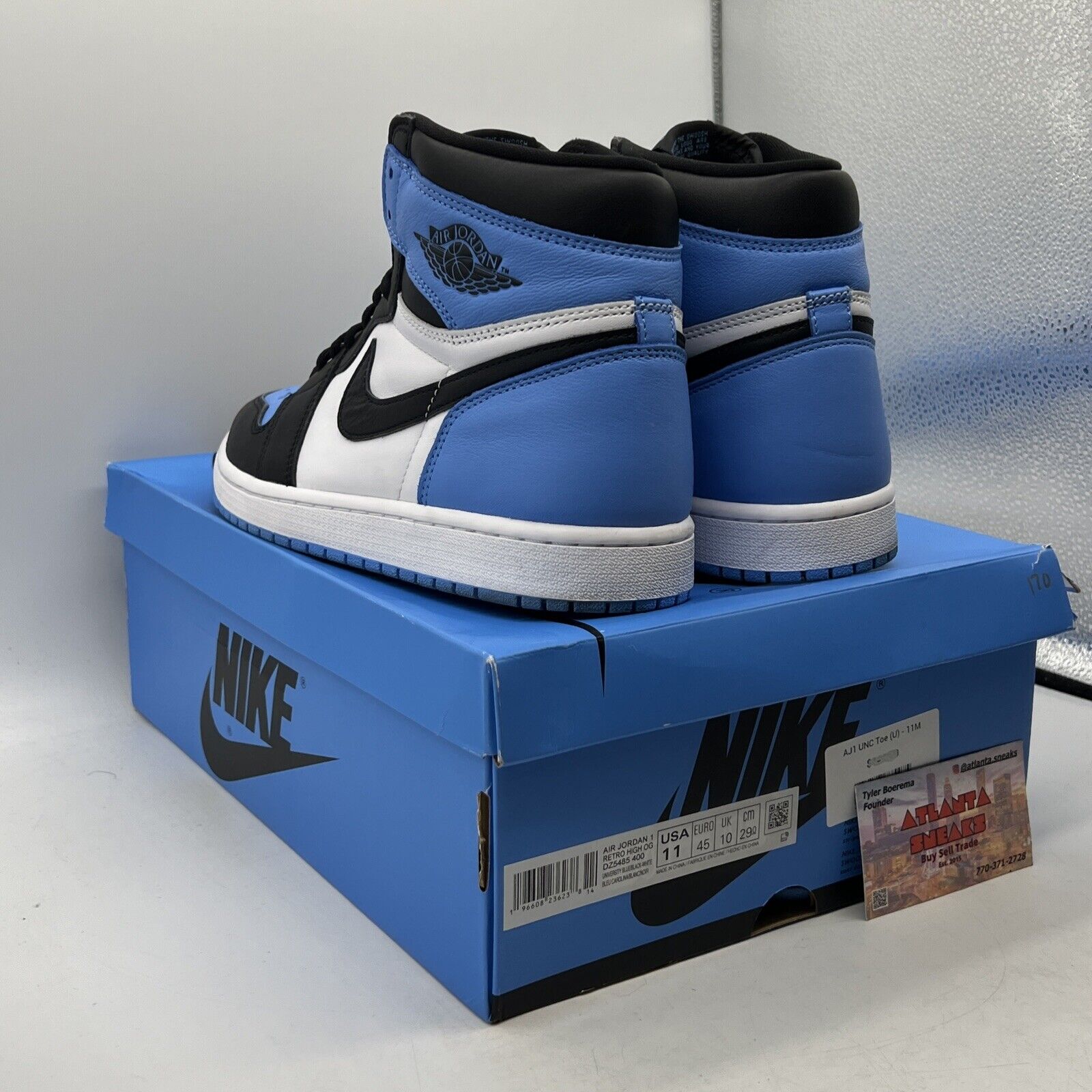 Size 11 - Jordan 1 Retro OG High UNC Toe Black White Leather (DZ5485-400)